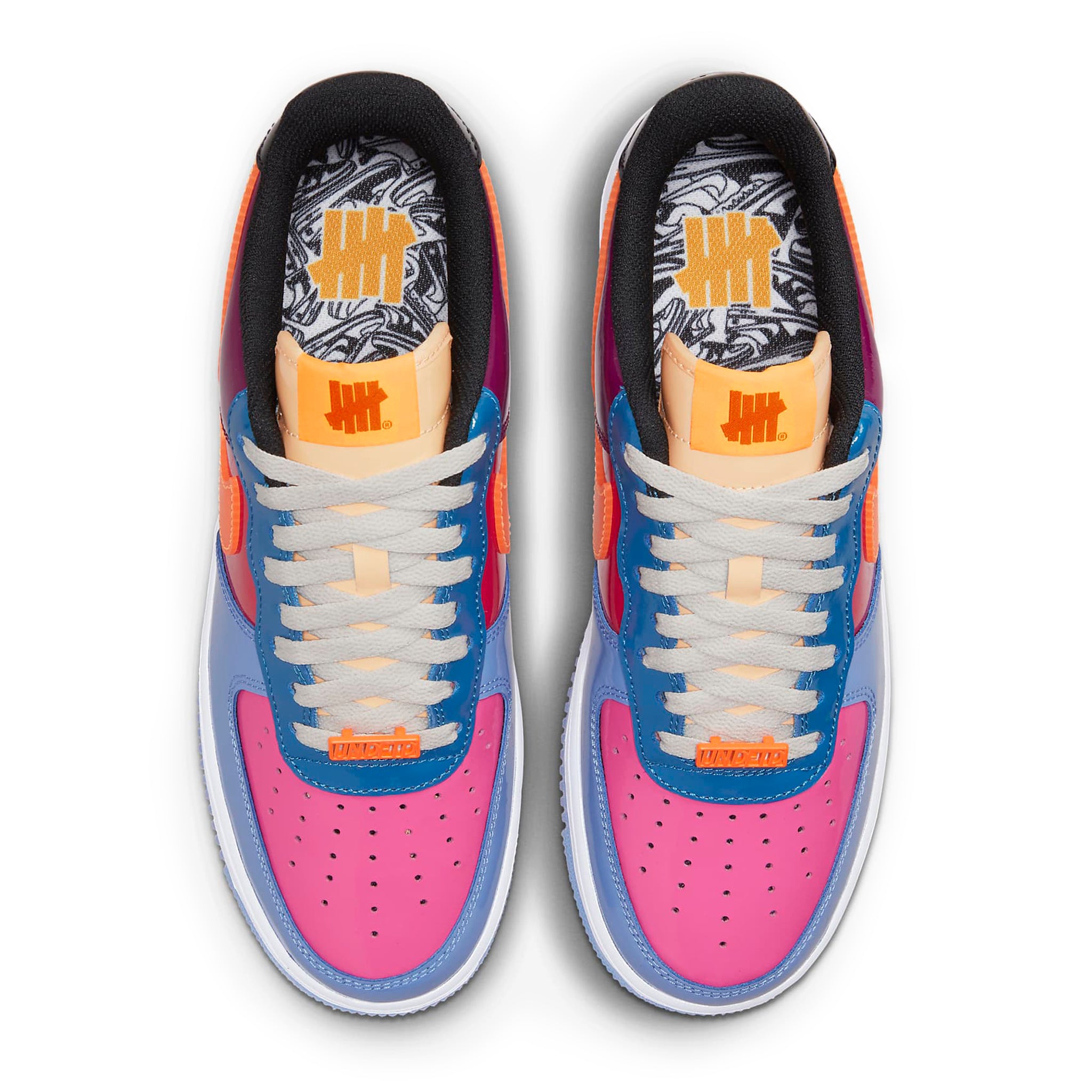 Top view of Undefeated x Nike Air Force 1 Low Multi-Patent DV5255-400
