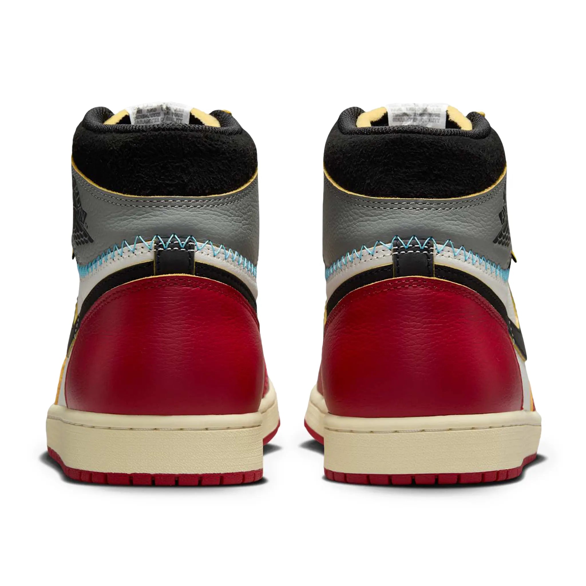 Back view of Union LA x Air Jordan 1 Retro High OG SP Chicago Shadow HV8563-600