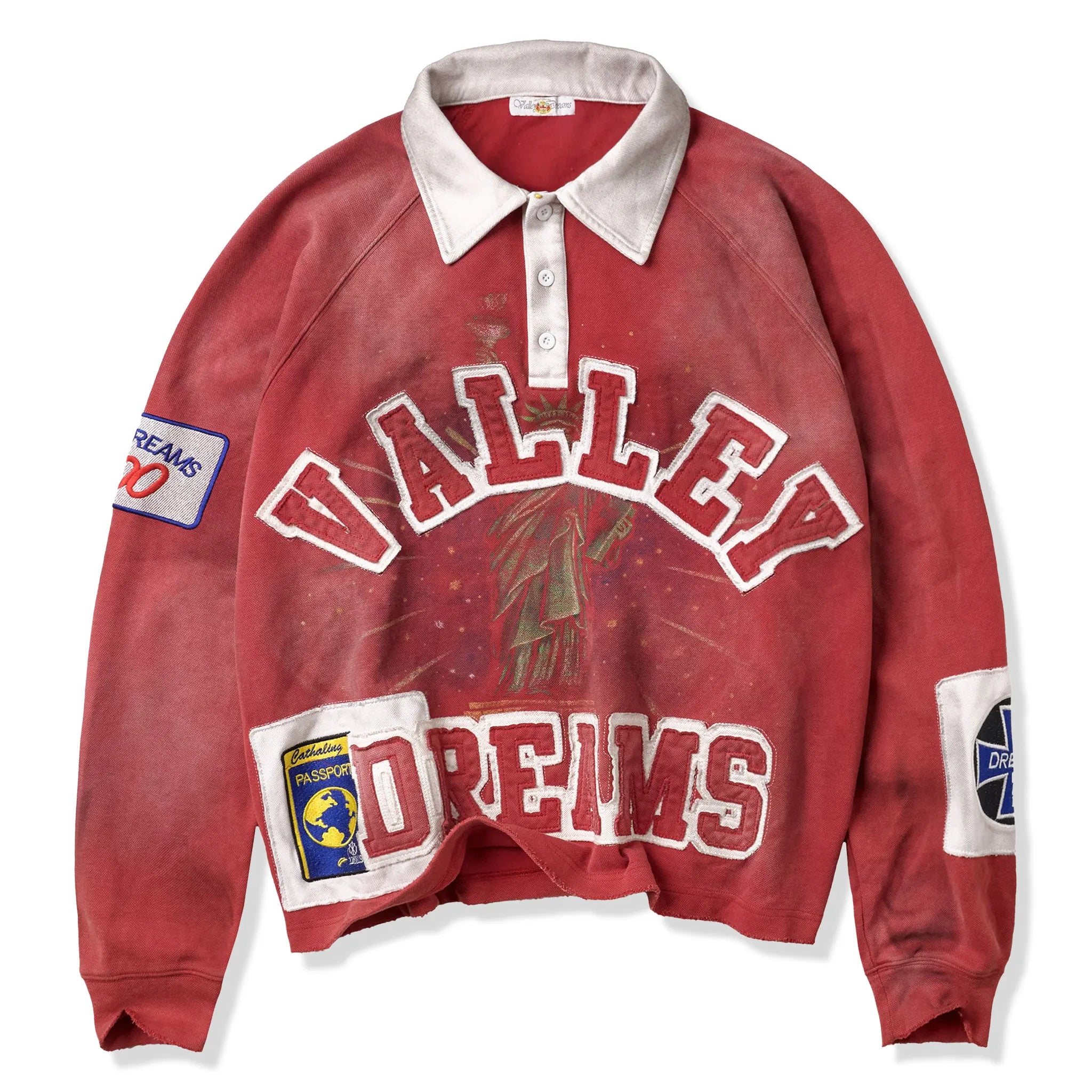 Front View of Vale Forever Vally Dreams Ben Rugby Red Polo Shirt