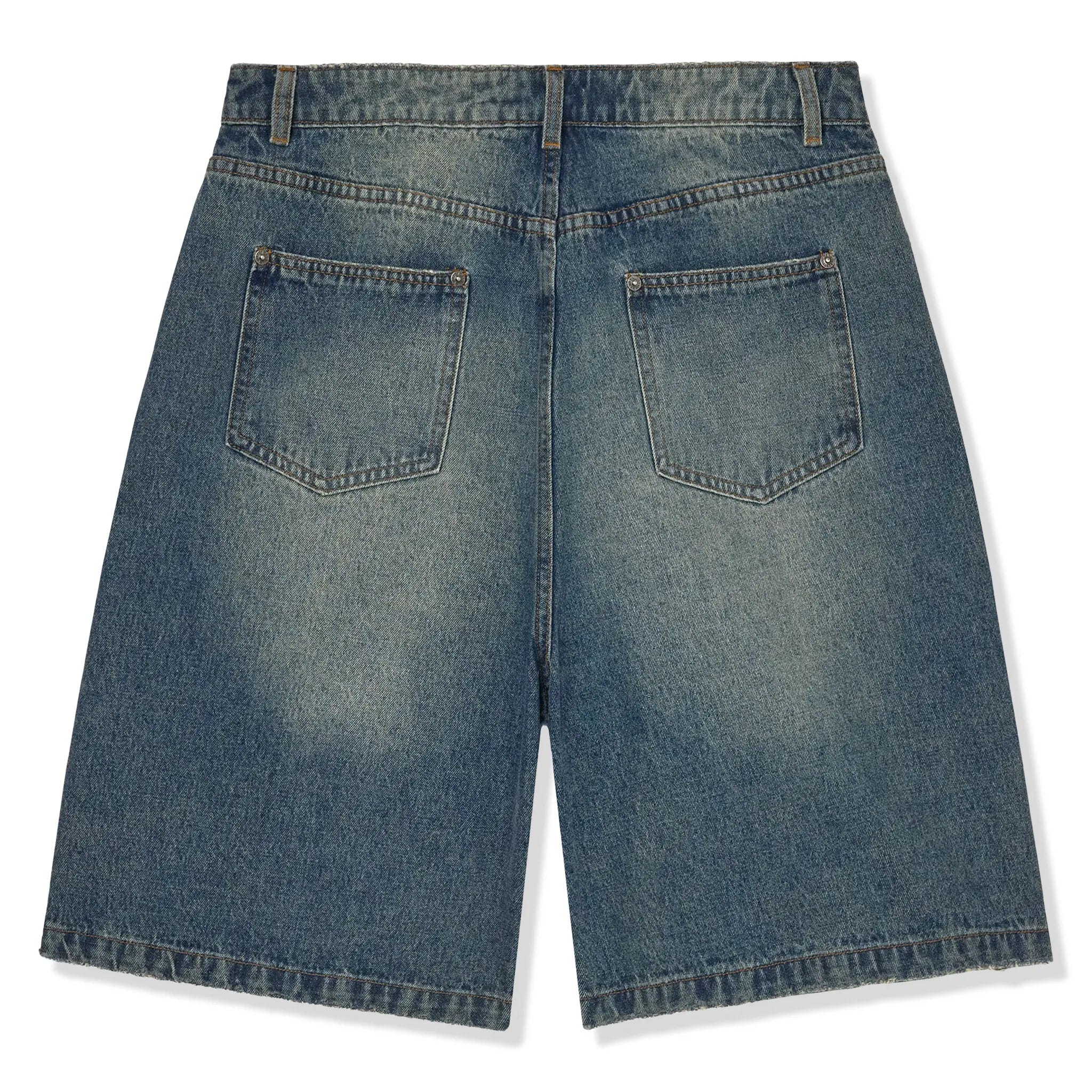 Back View of Vale Forever Ice Cream Light Rinse Shorts