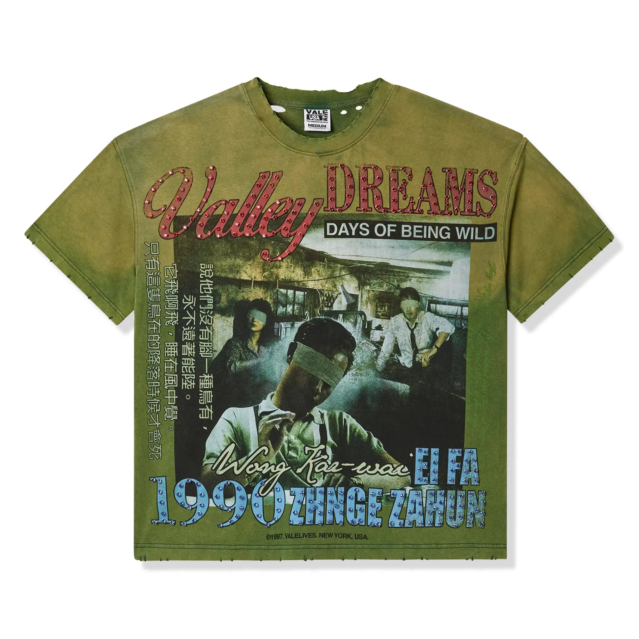 Front View of Vale Forever Money Bling Green T-Shirt