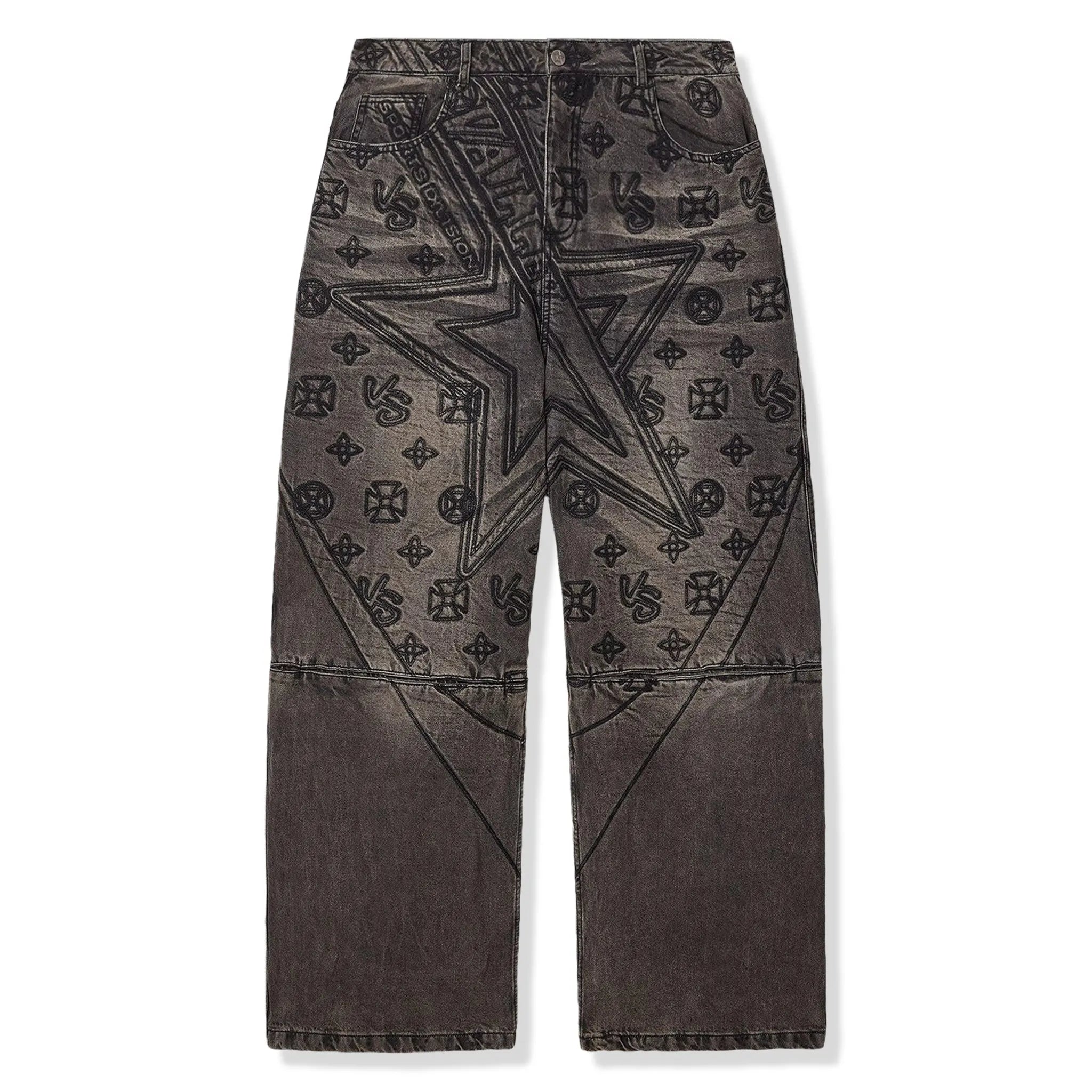 Front View of Vale Forever Spade Rinse Black Denim Jeans