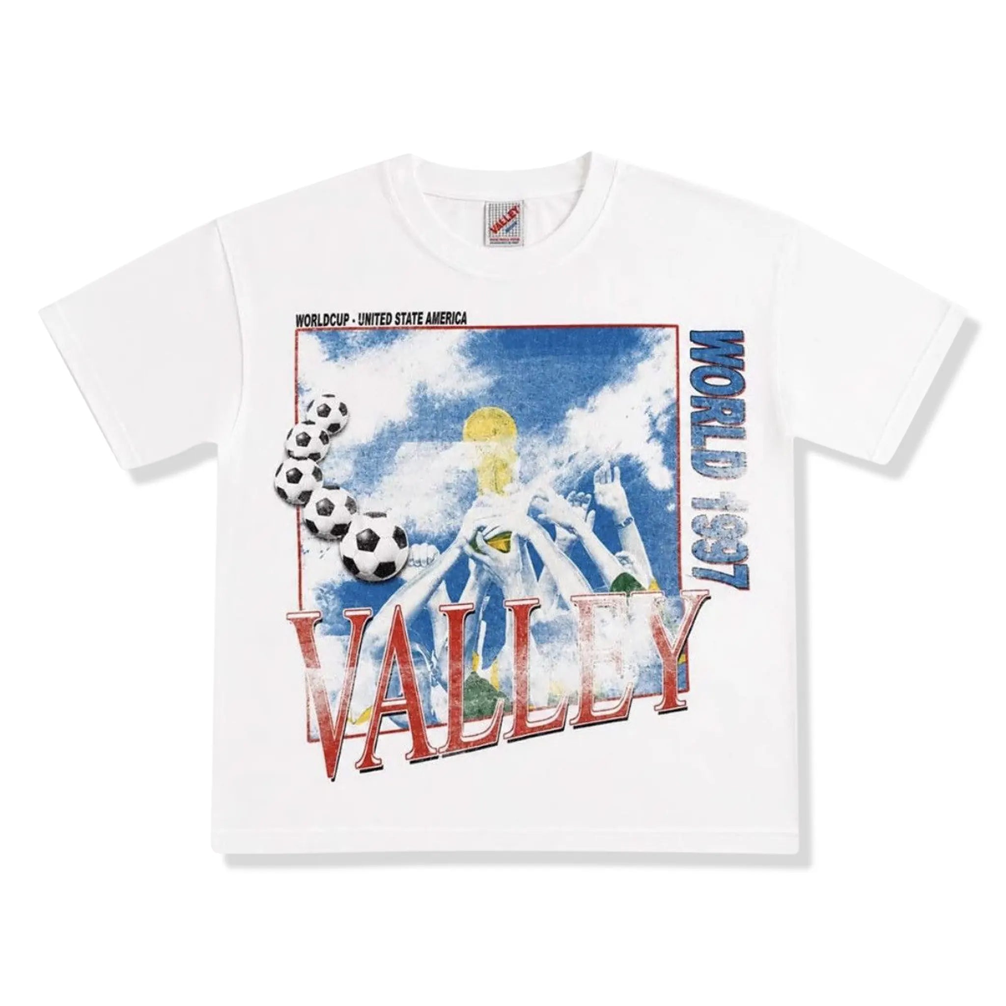 Front View of Vale Forever USA 1977 World Cup T-Shirt
