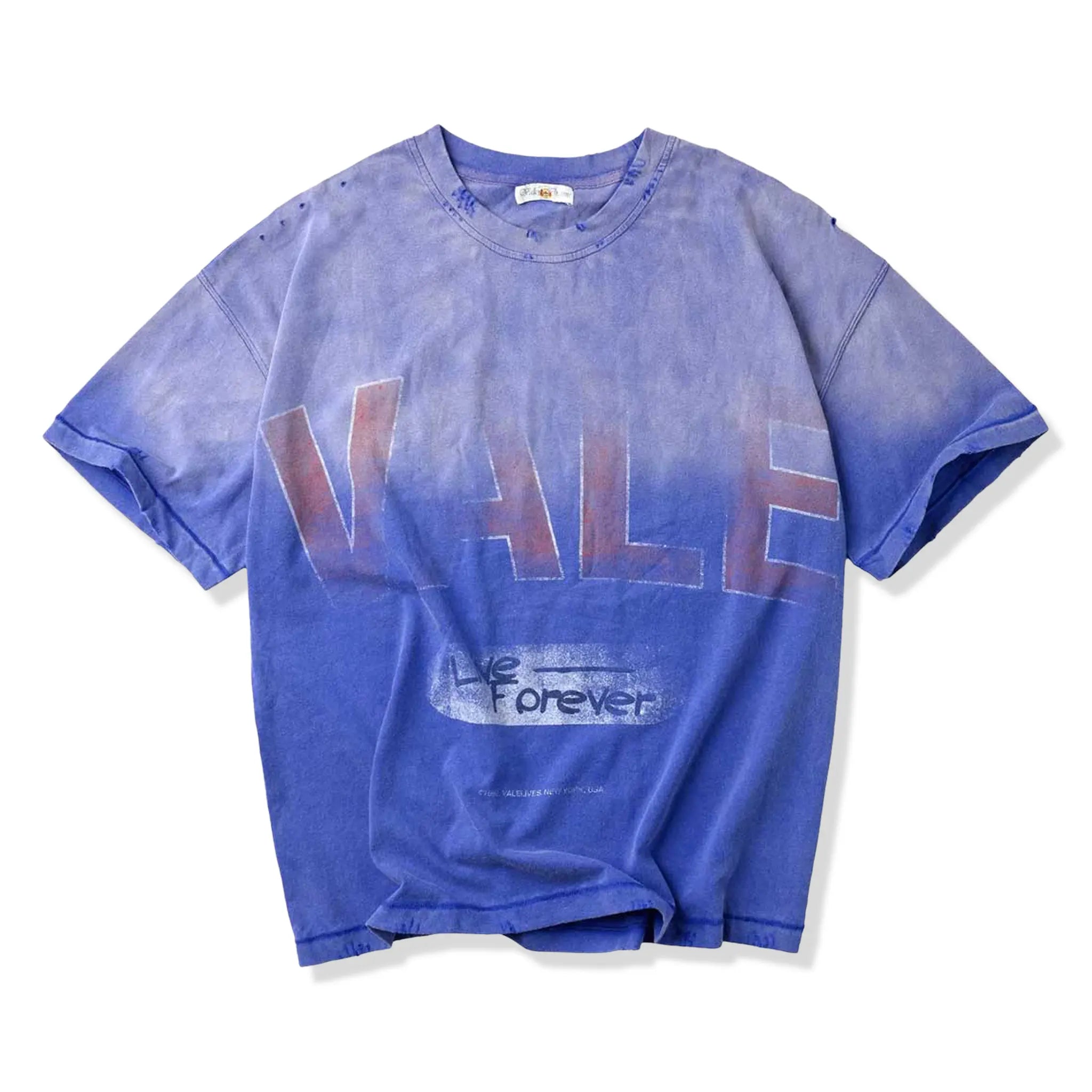 Front View of Vale Forever Vale Logo Blue T-Shirt