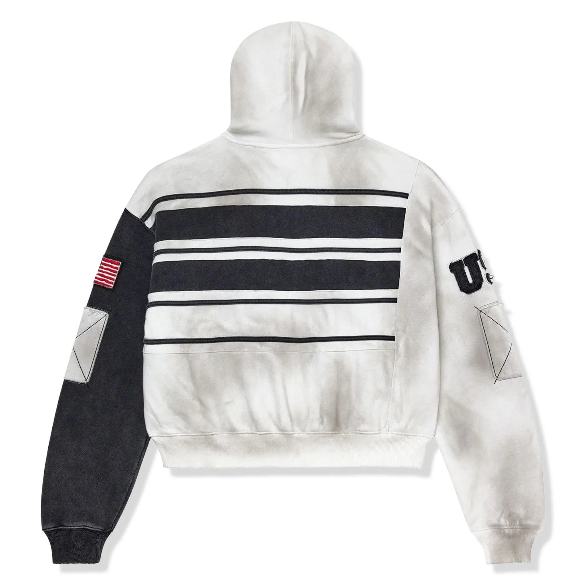 Back View of Vale Forever Valley Dreams Collage Mono Oreo Zip-Up Hoodie