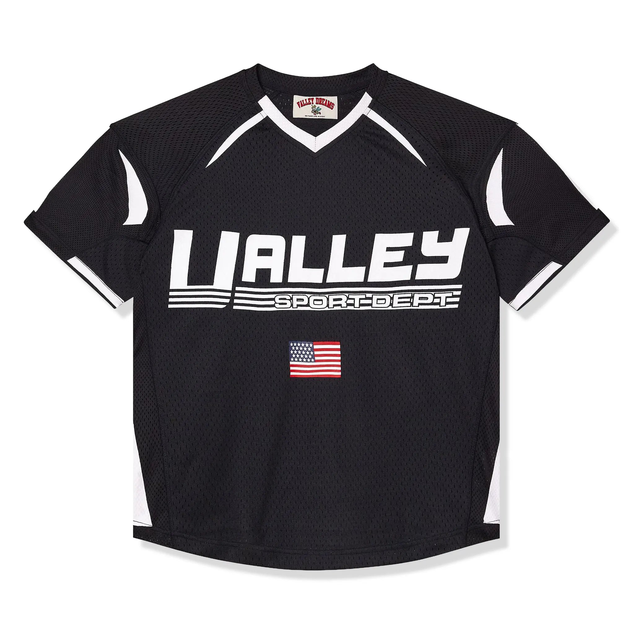 Front View of Vale Forever Valley Dreams Valley Sports Dept. Black Jersey
