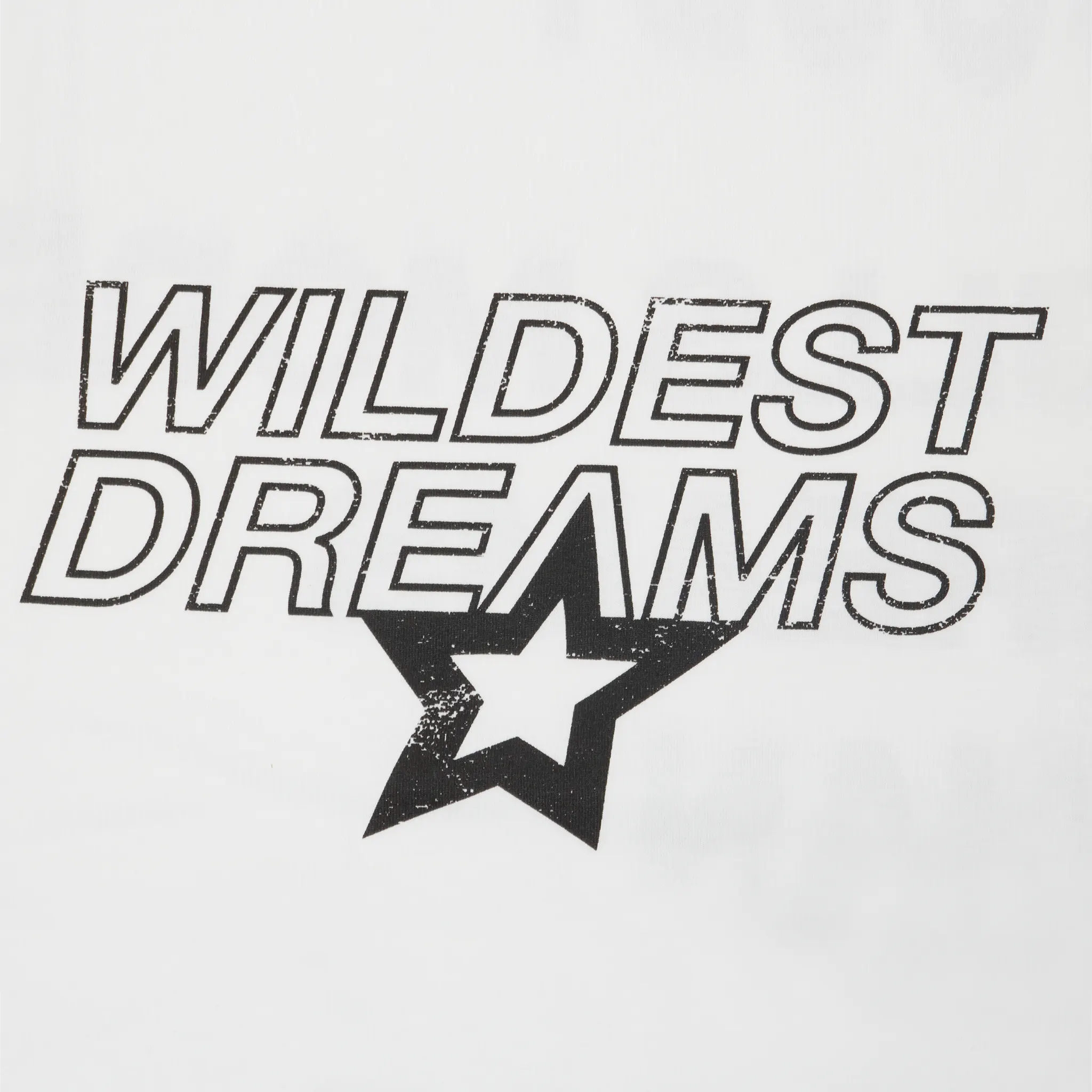 Detailed Logo View of Wildest Dreams Star Logo L/S White T Shirt