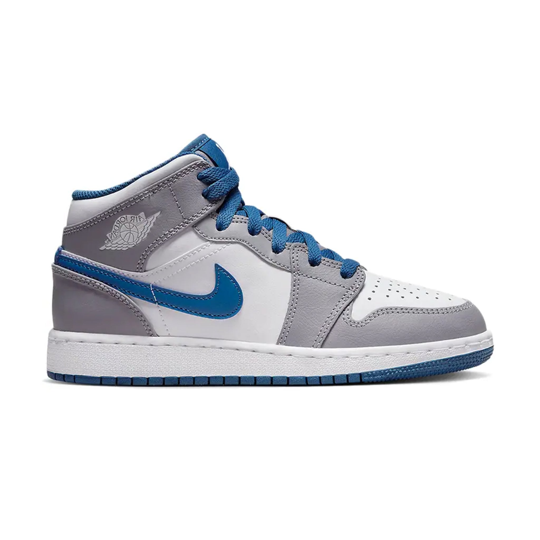Image of Air Jordan 1 Mid True Blue Cement (GS)