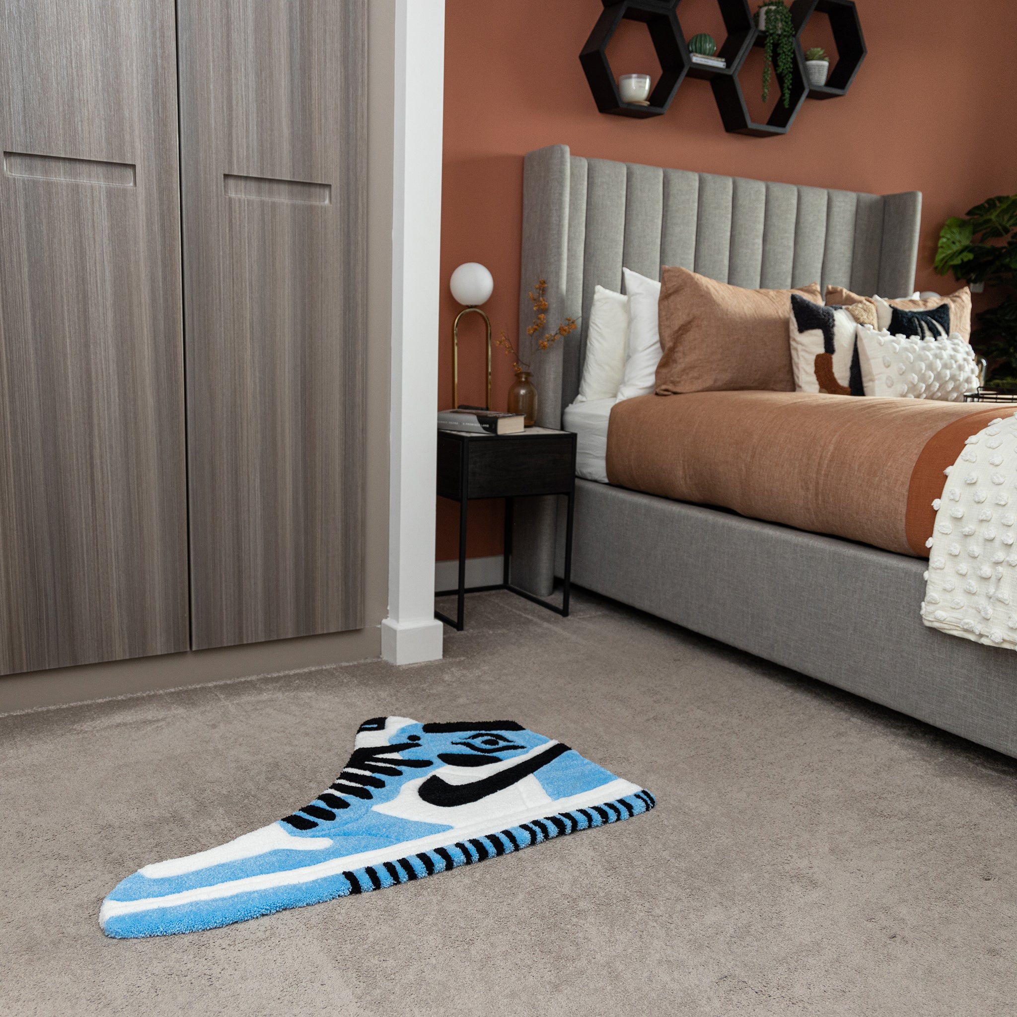 Image of Air Jordan 1 OG UNC Custom Handmade Rug