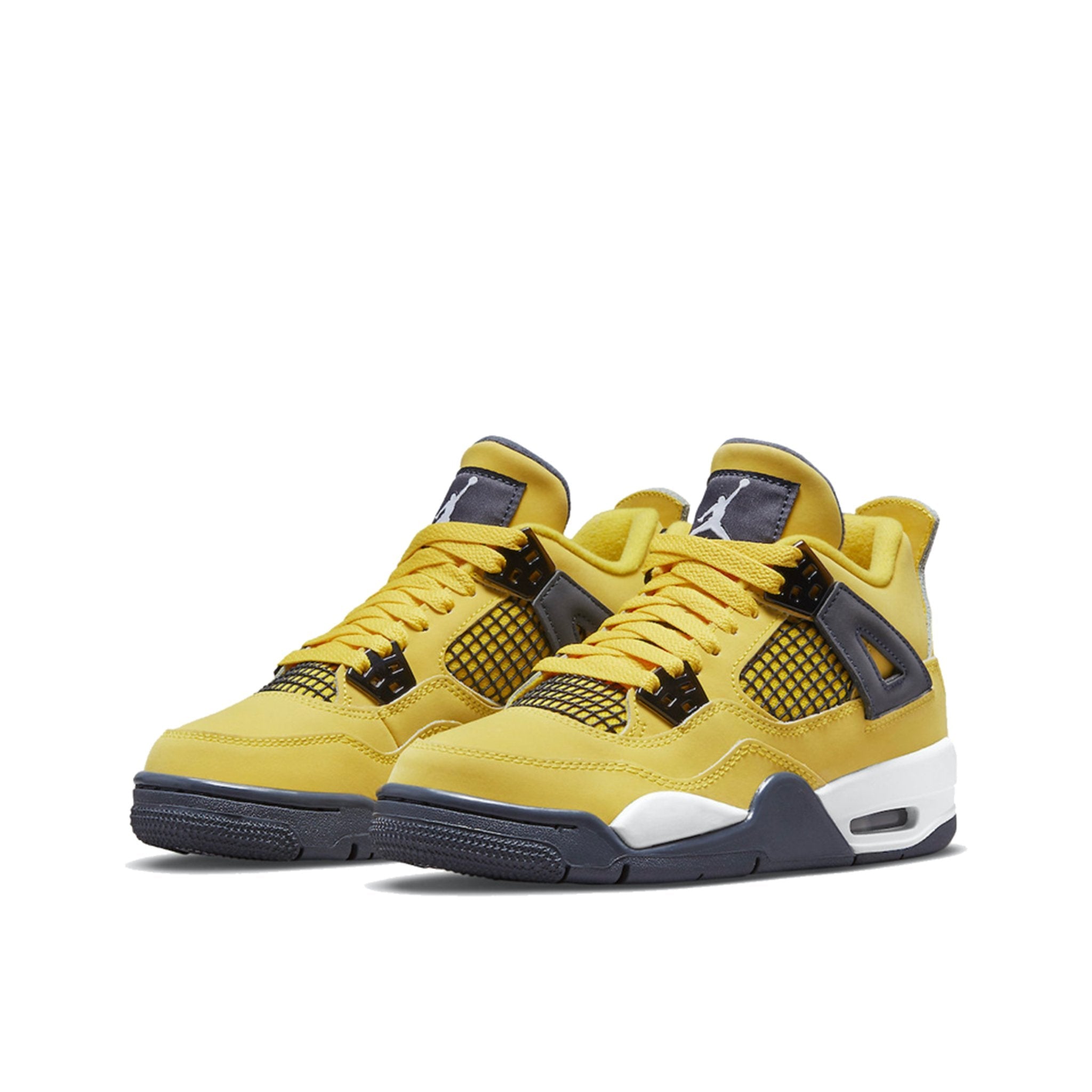 Front side view of Air Jordan 4 Retro Lightning (2021) (GS)