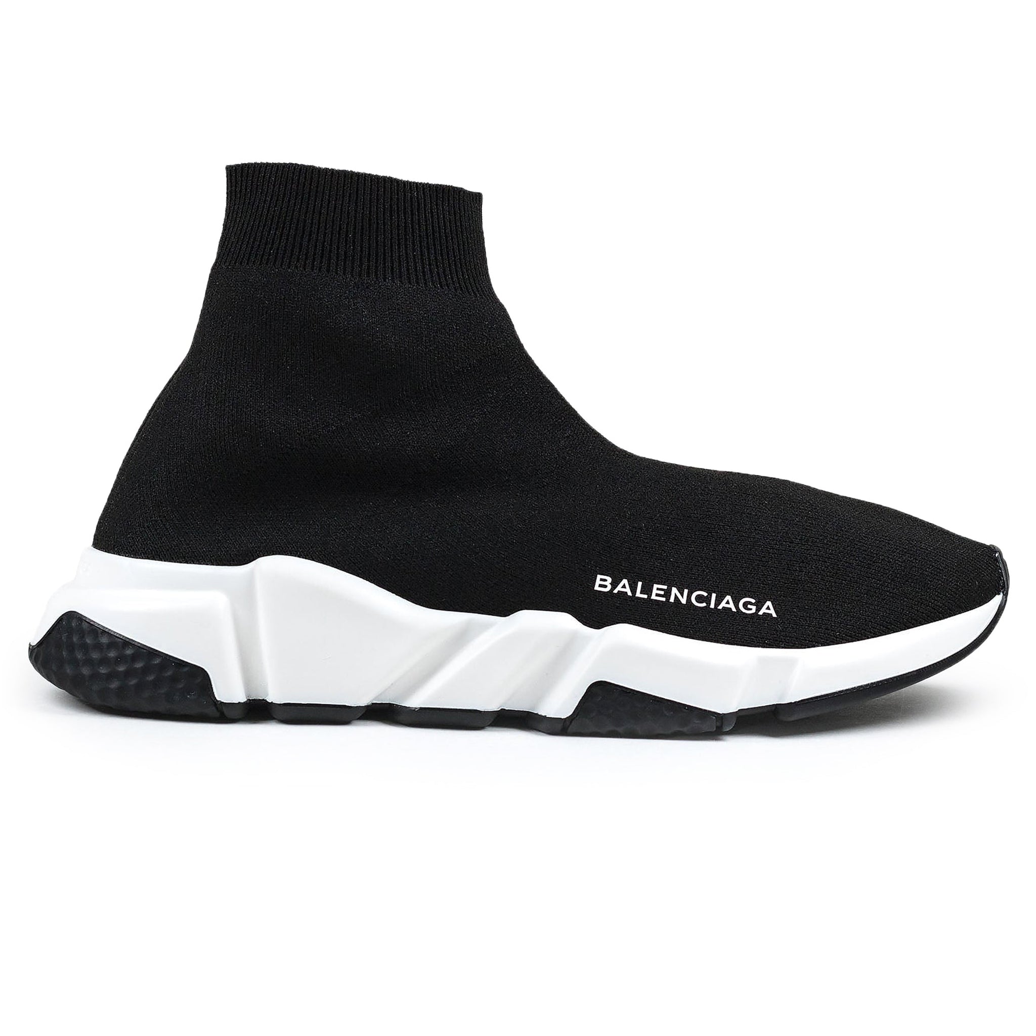 Image of Balenciaga Speed Knit Sock Black White Black