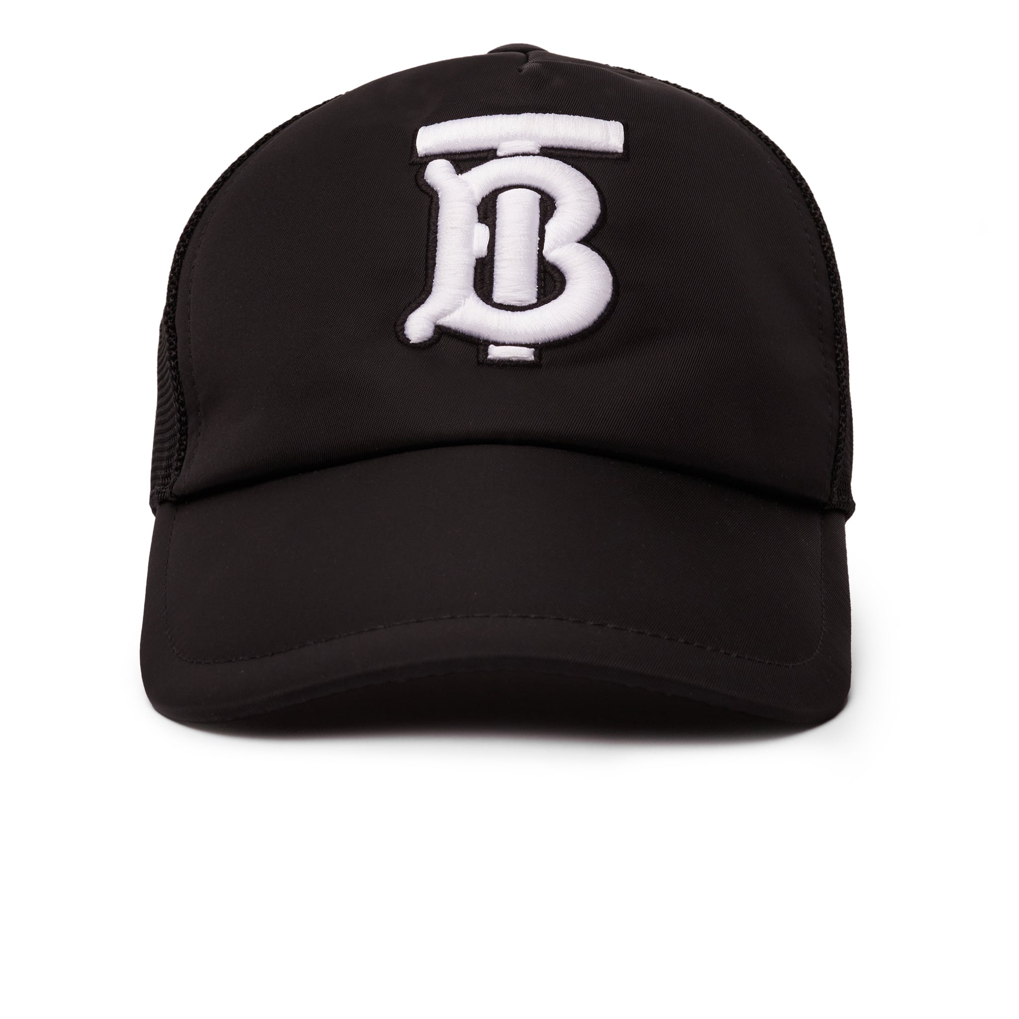 Image of Burberry Embroidered Mesh Trucker Black Cap