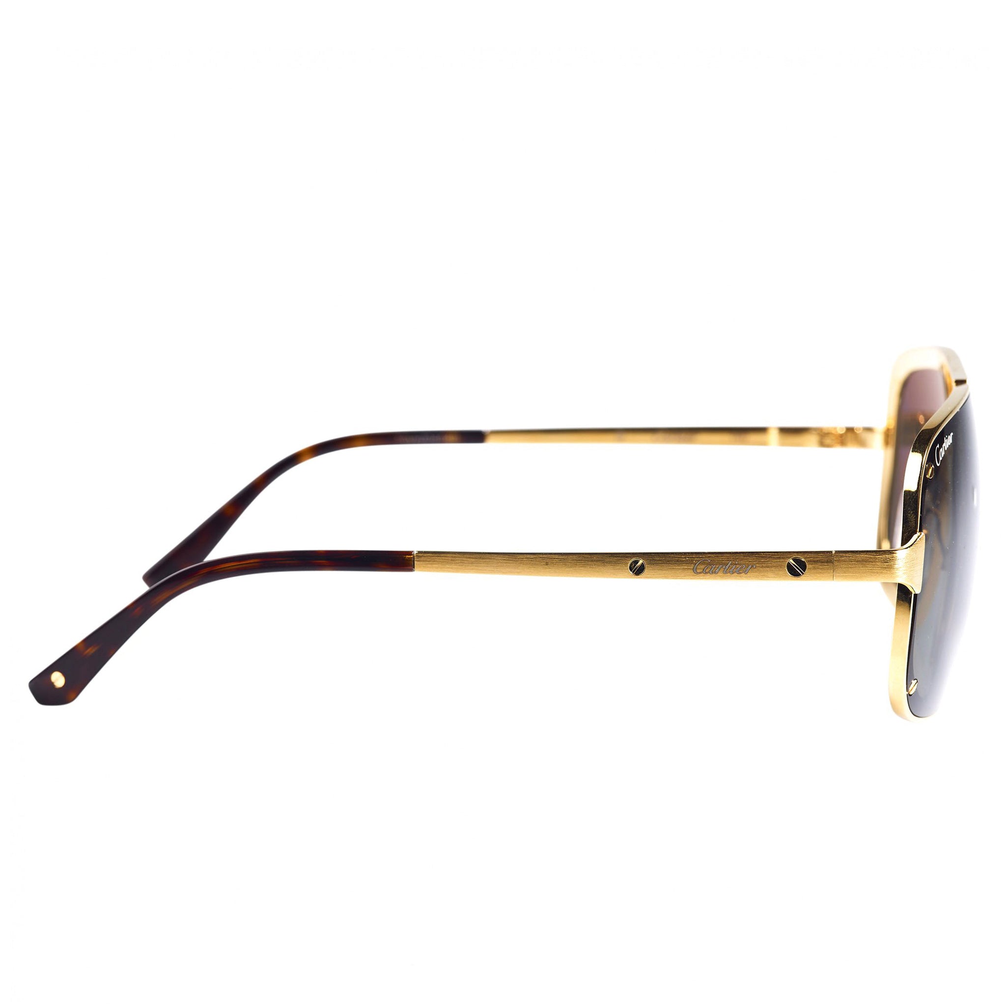 Image of Cartier Eyewear CT0194S Santos De Cartier Silver Sunglasses