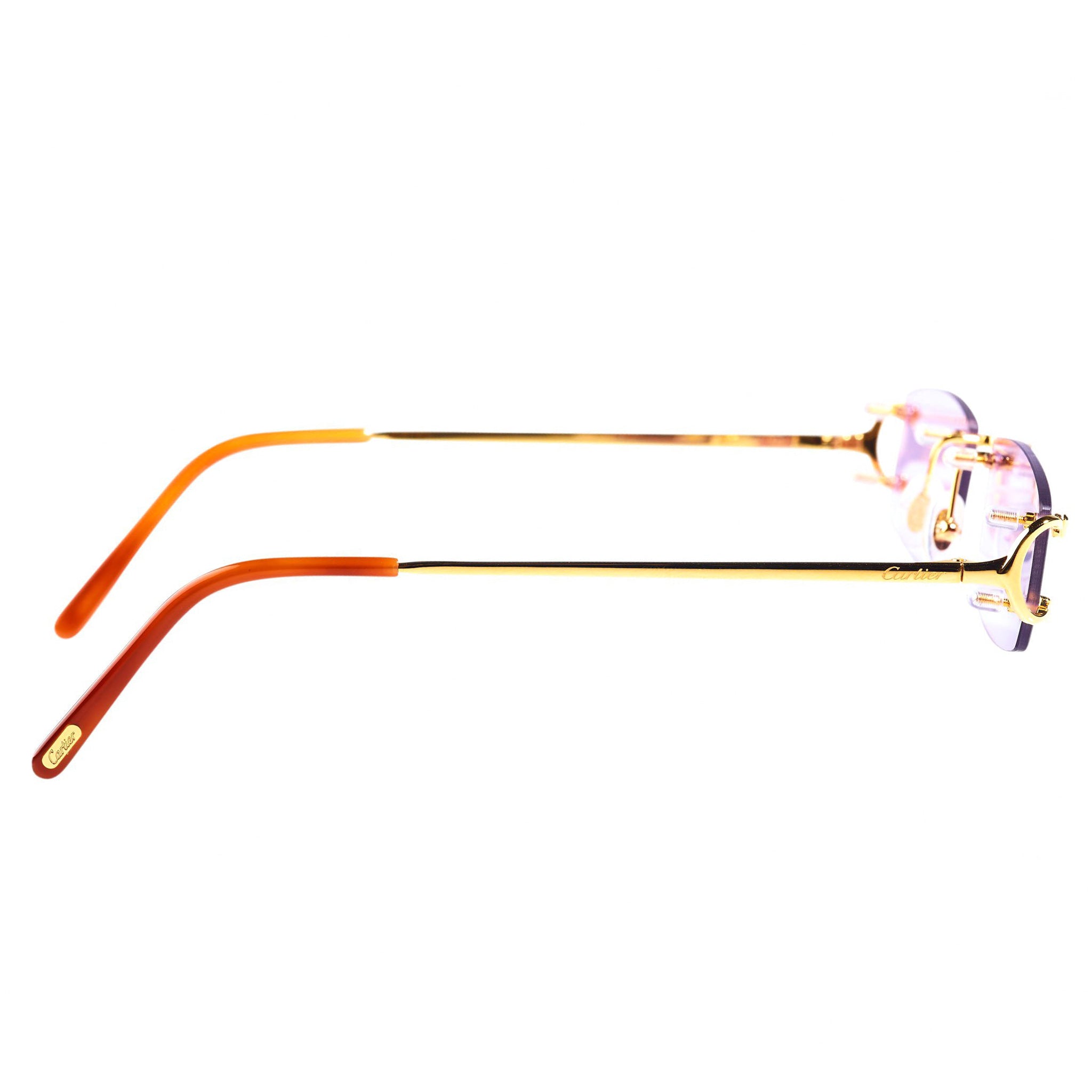 Image of Cartier Eyewear Custom CT00920 C Decor Rimless Sunglasses