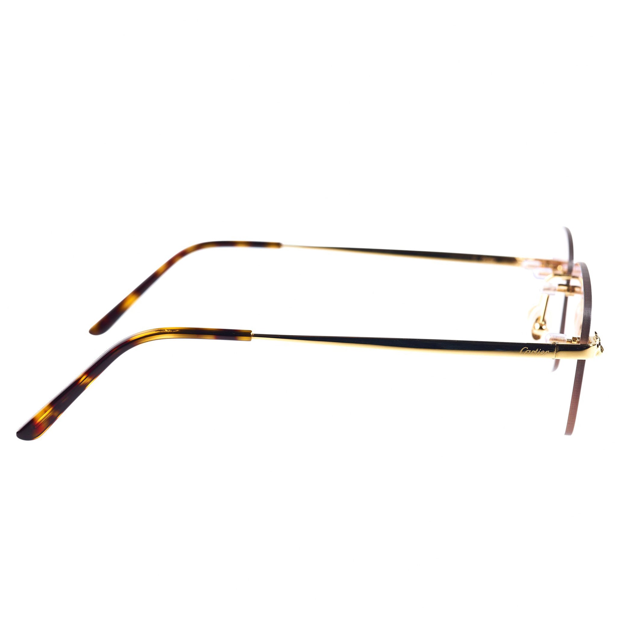 Image of Cartier Eyewear Custom CT01480 Panthere De Cartier Rimless Sunglasses