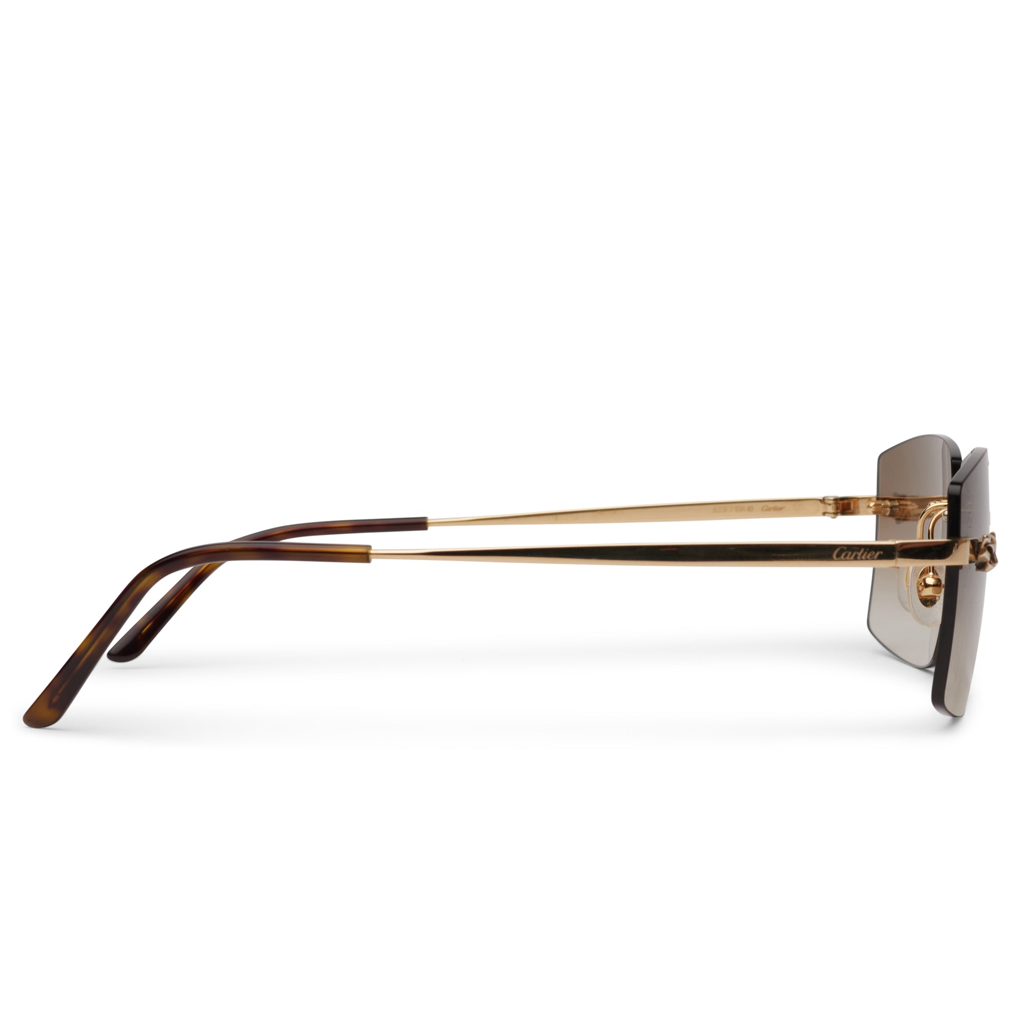 Image of Cartier Eyewear Custom CT01480 Panthere De Cartier Rimless Sunglasses