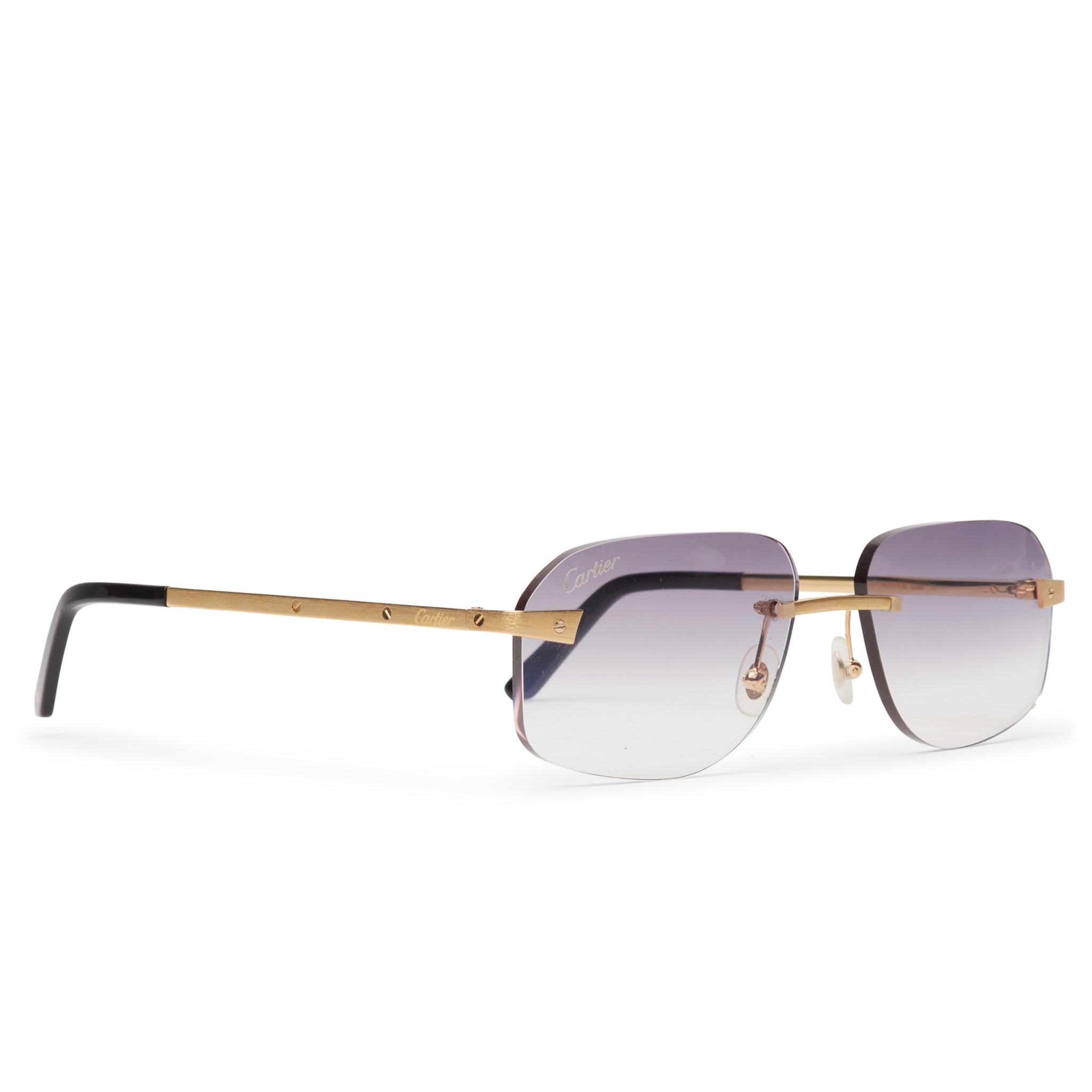 Image of Cartier Eyewear Custom CT0167O Santos De Cartier Rimless Sunglasses