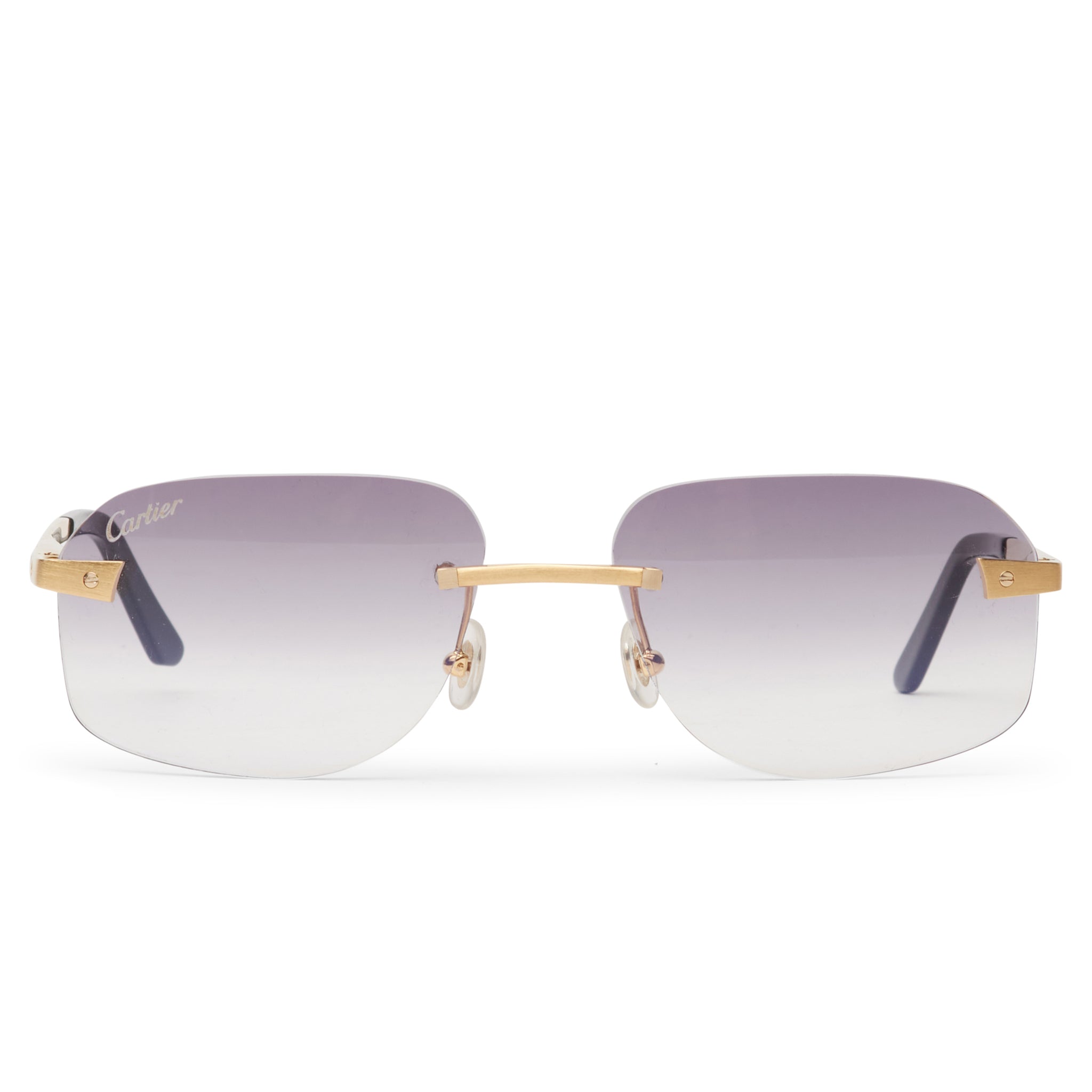 Image of Cartier Eyewear Custom CT0167O Santos De Cartier Rimless Sunglasses