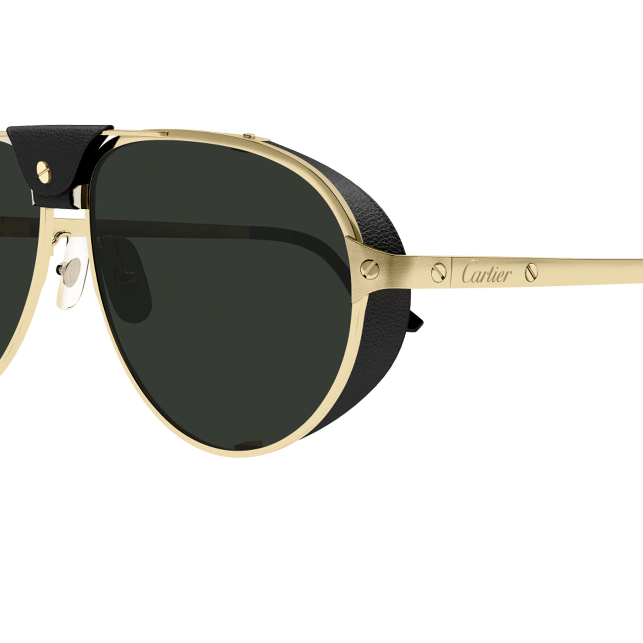 Image of Cartier Santos De Cartier CT0296S Black Gold Sunglasses