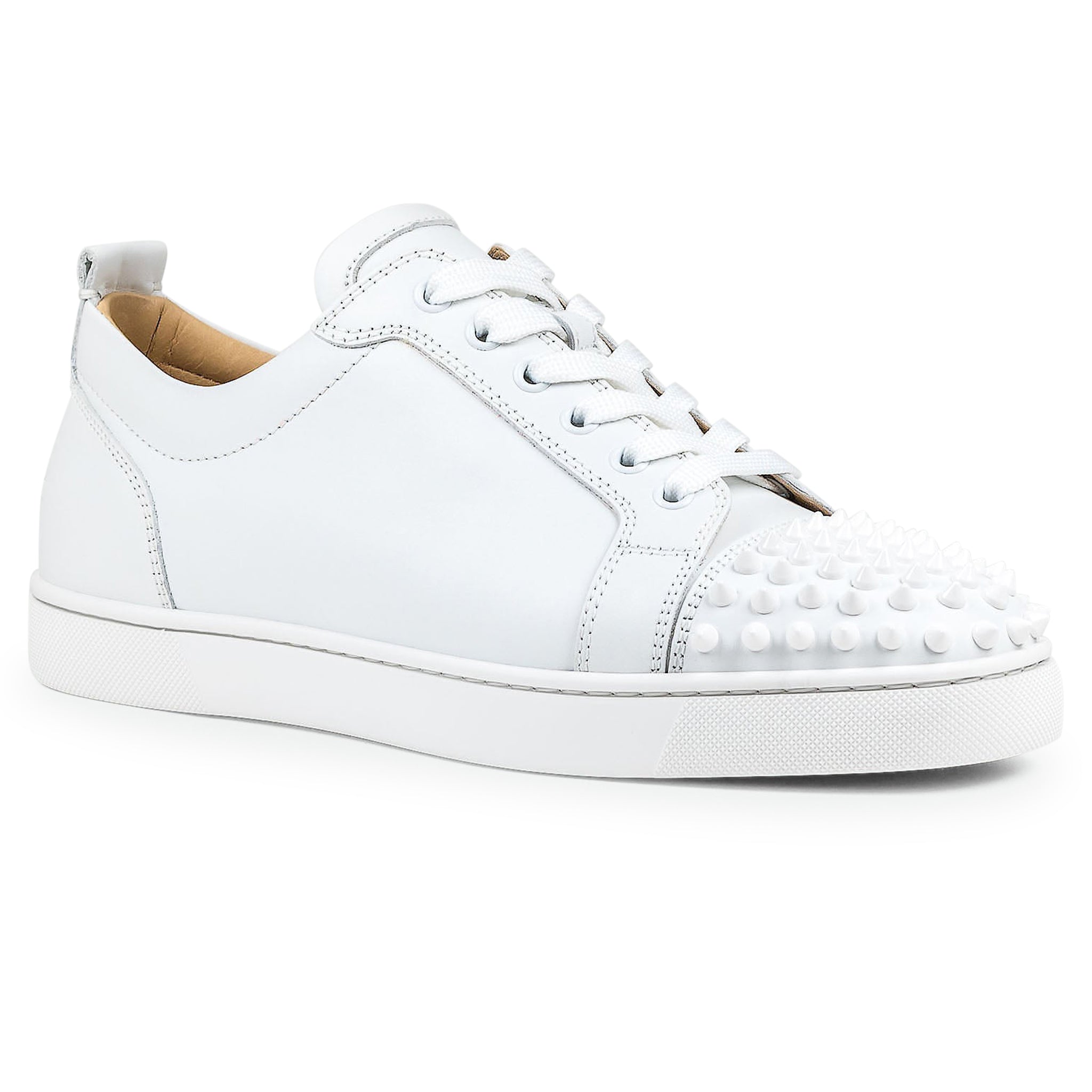 Image of Christian Louboutin Louis Junior Spikes Leather White