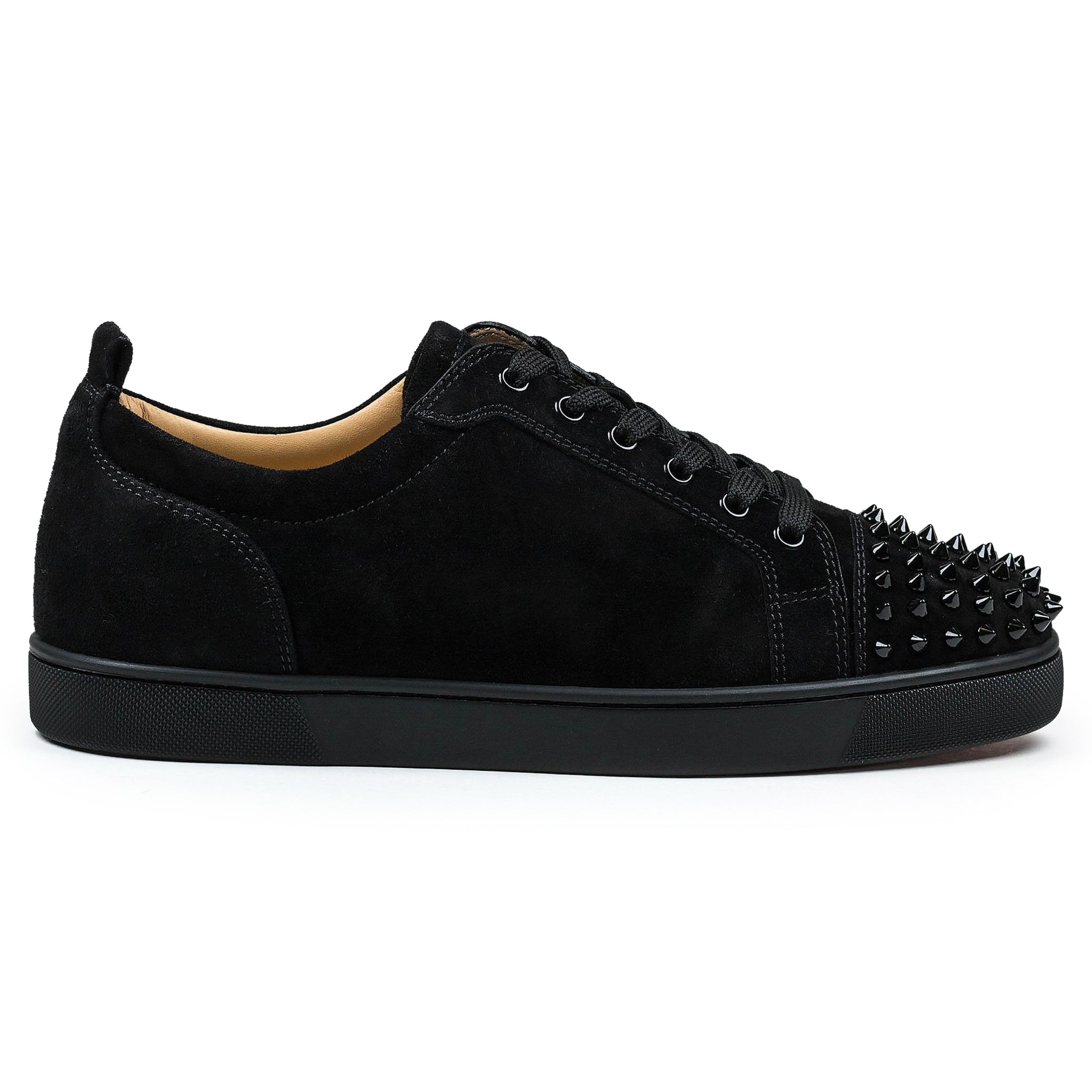 Image of Christian Louboutin Louis Junior Spikes Suede Black
