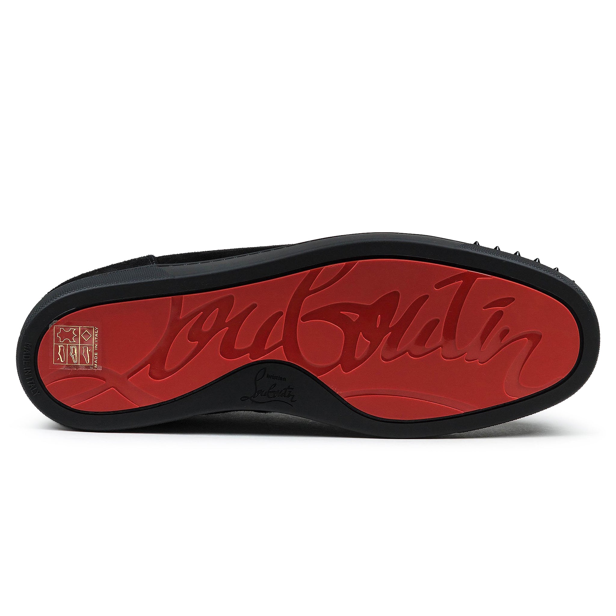 Image of Christian Louboutin Louis Junior Spikes Suede Black