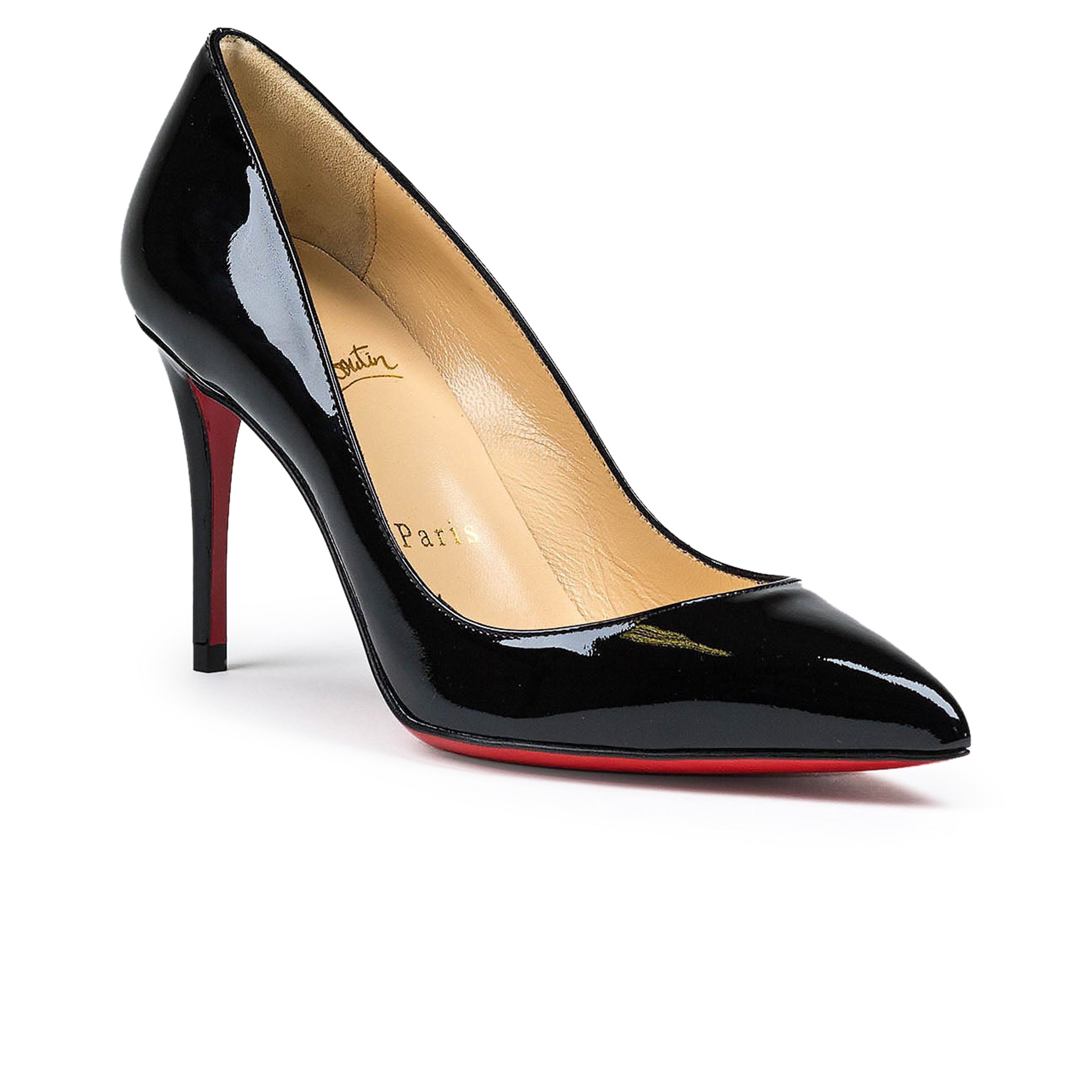 Image of Christian Louboutin Pigalle Follies Patent Black 85 Heel