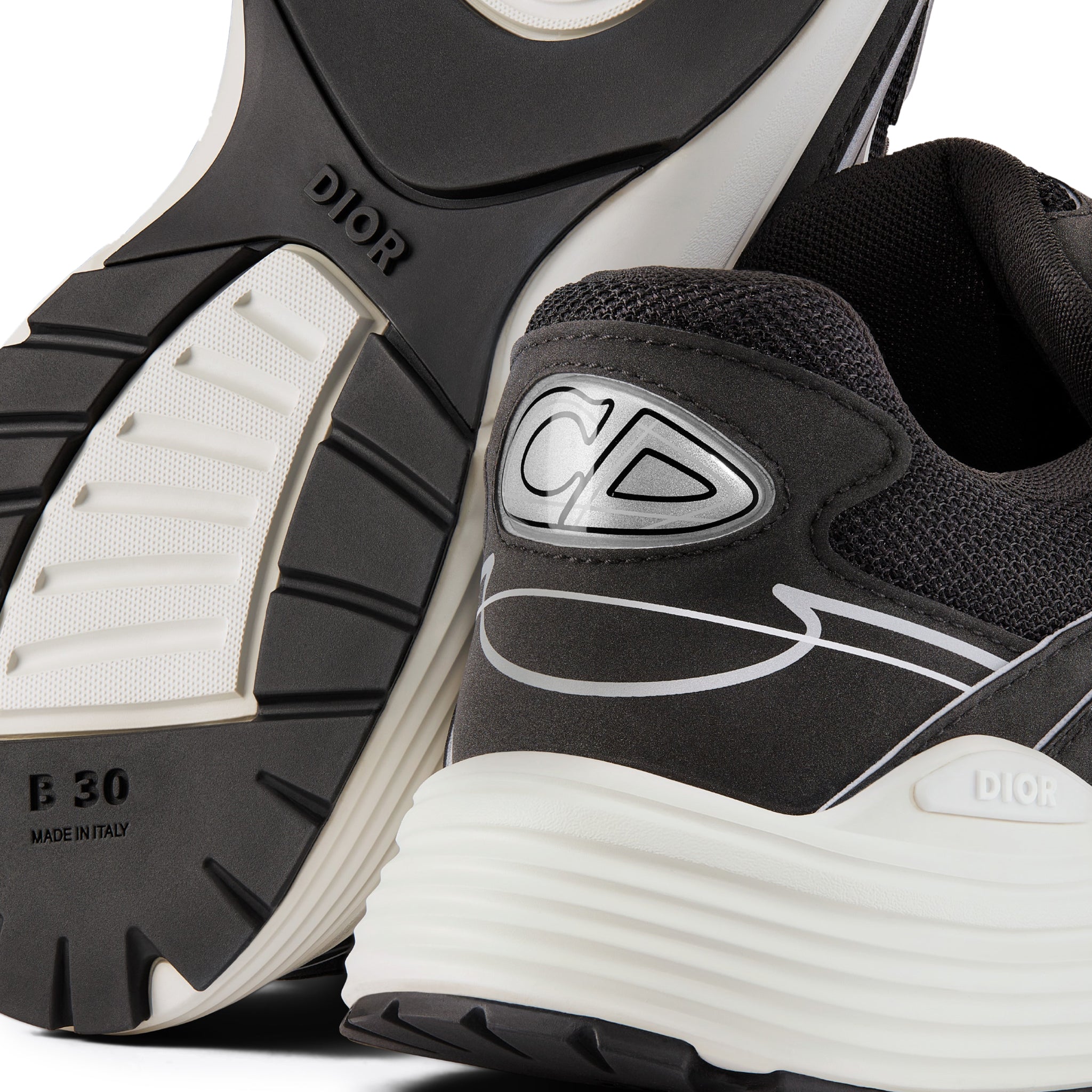 Image of Dior B30 Technical Mesh Black White Trainer