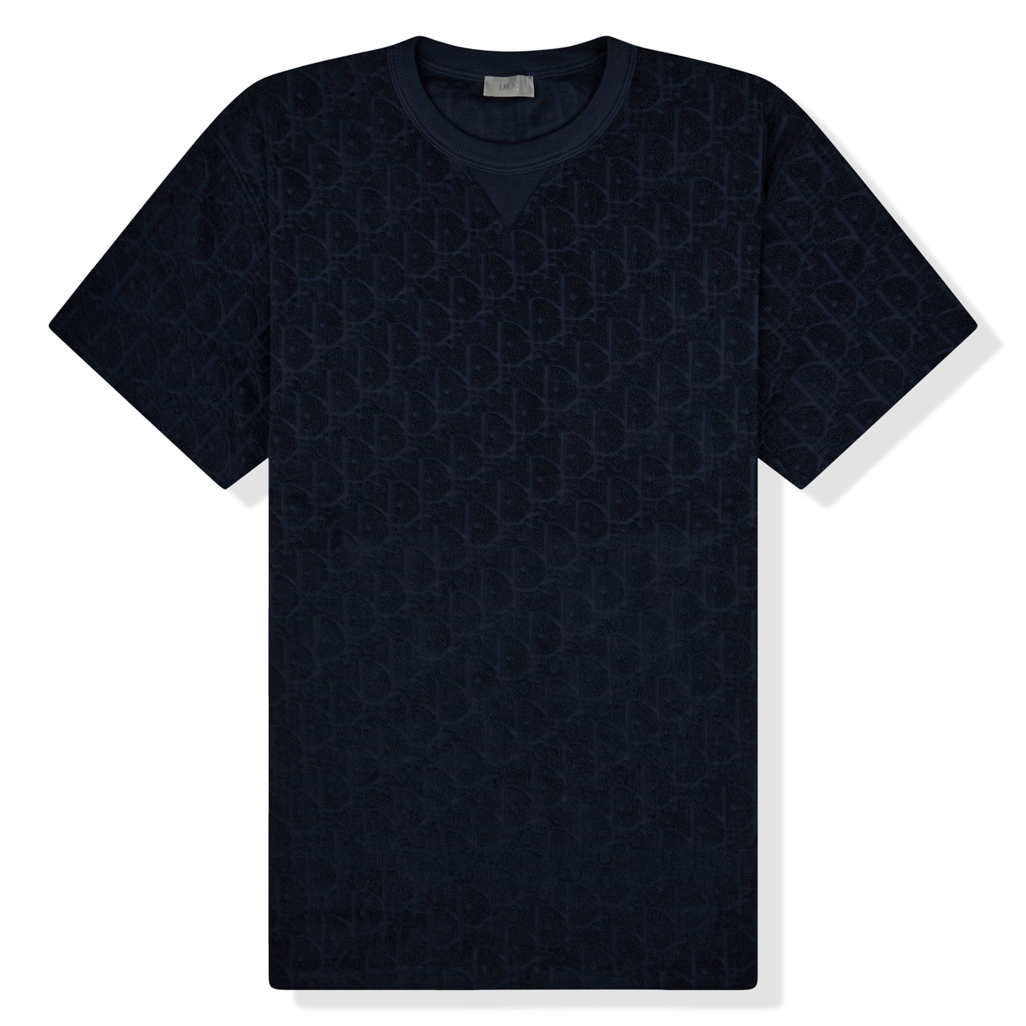 Image of Dior Oblique Towelling Navy T Shirt