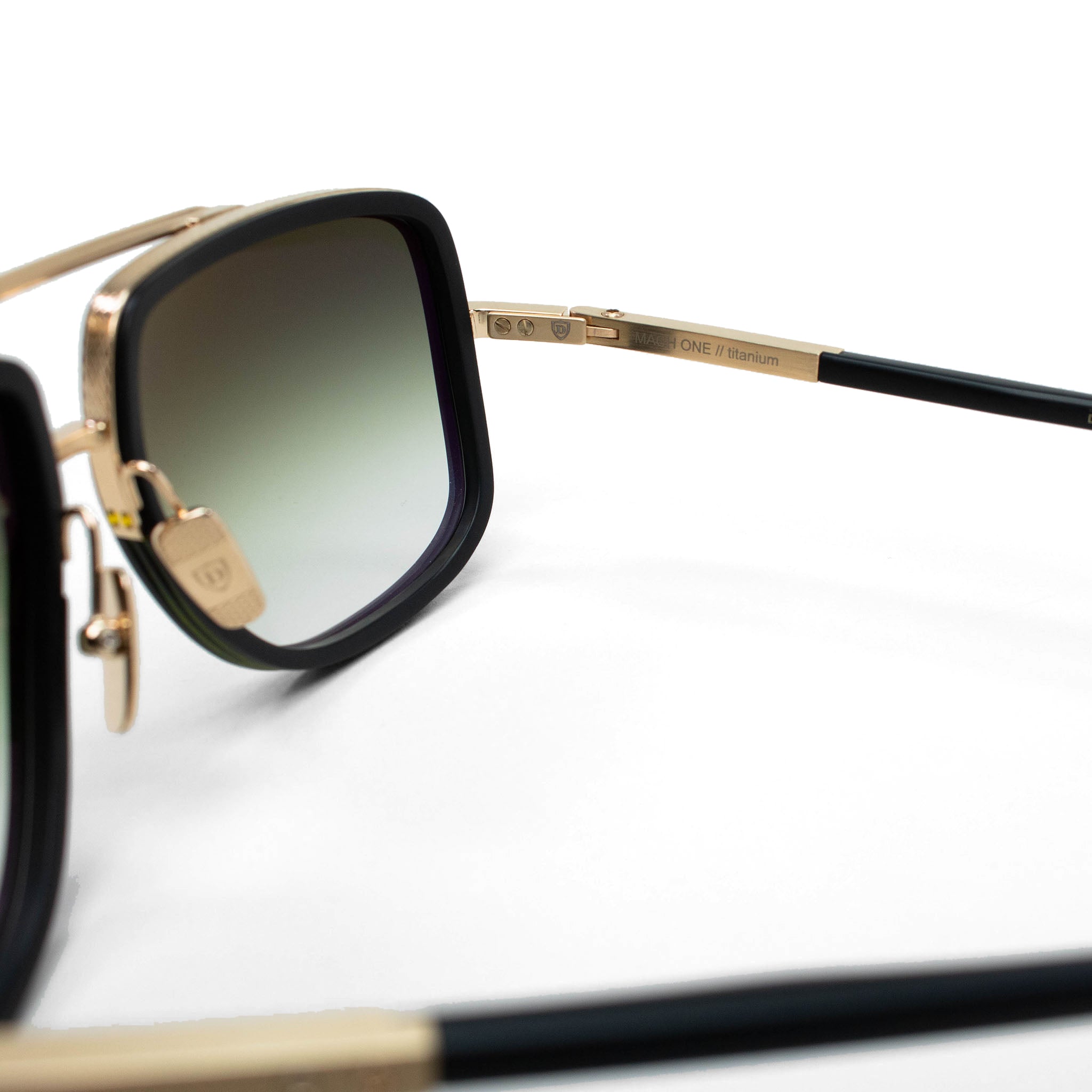 Image Of Dita Eyewear DRX-2030 Mach One Black White Gold Sunglasses
