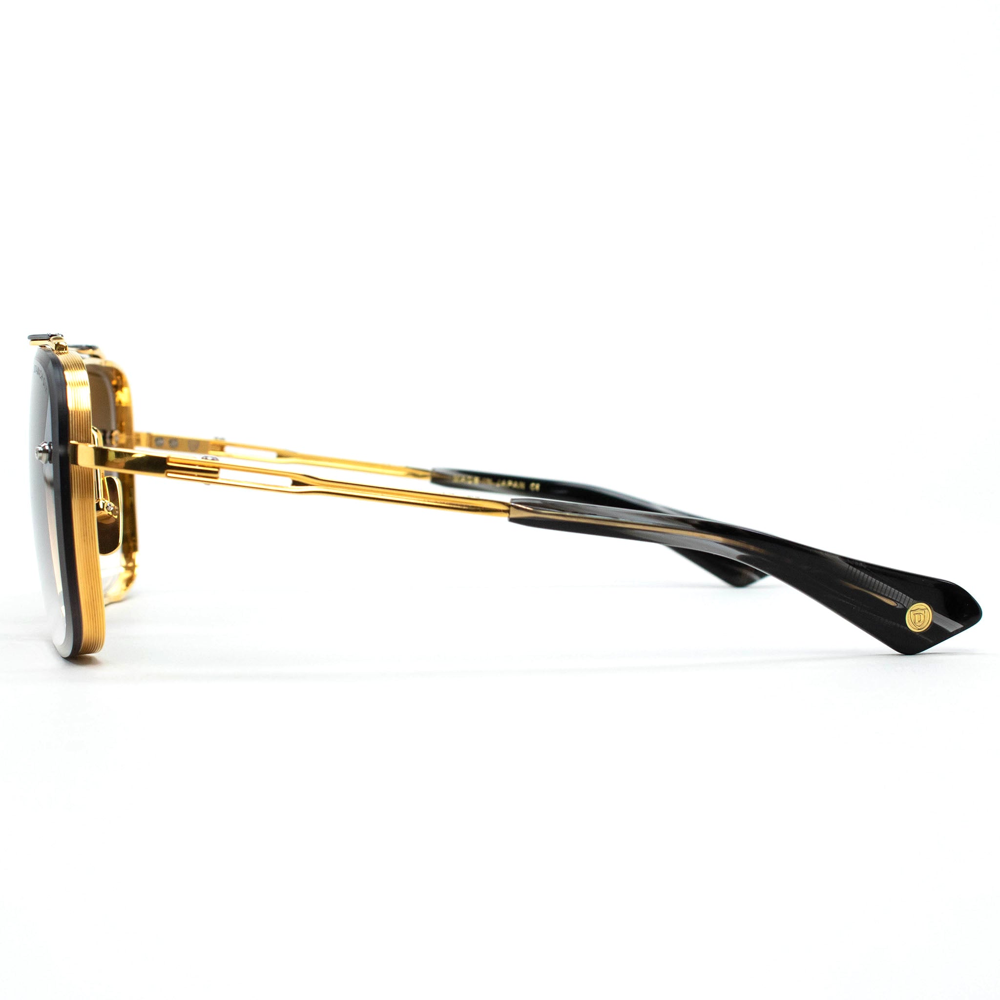 Image Of Dita Eyewear DTS121 Mach Six Yellow Gold/Black Sunglasses