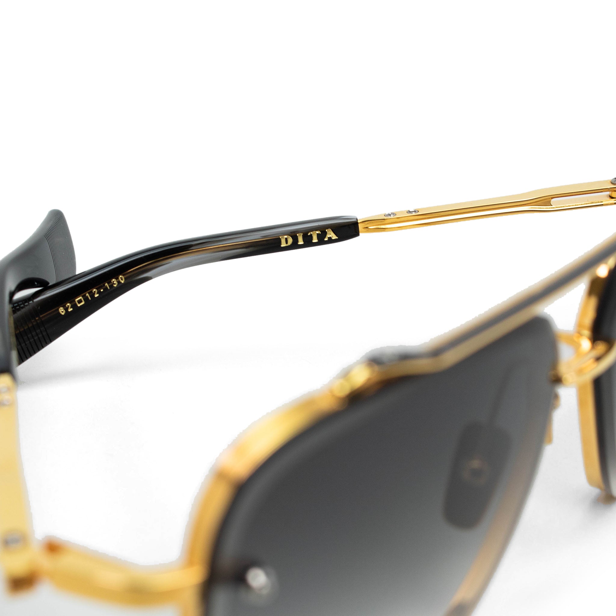 Image Of Dita Eyewear DTS121 Mach Six Yellow Gold/Black Sunglasses