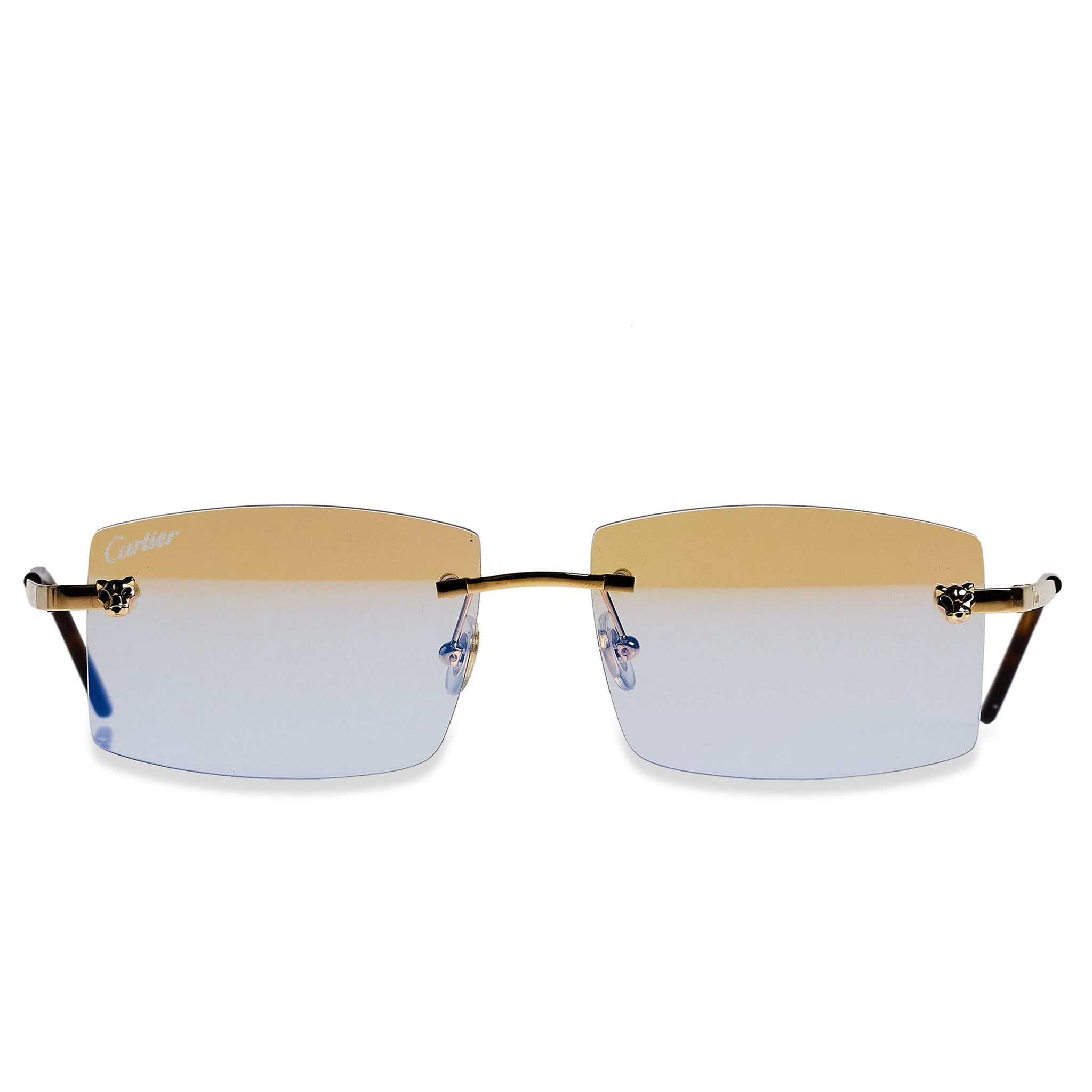 Image of Cartier Eyewear Custom CT01480 Panthere De Cartier Rimless Sunglasses