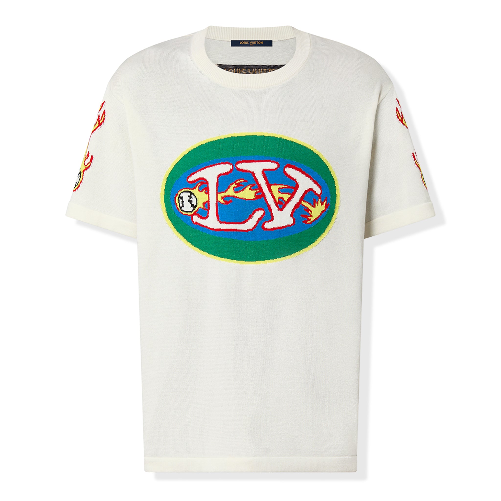 Image of Louis Vuitton Graphic Short Sleeved Crew Neck White T Shirt