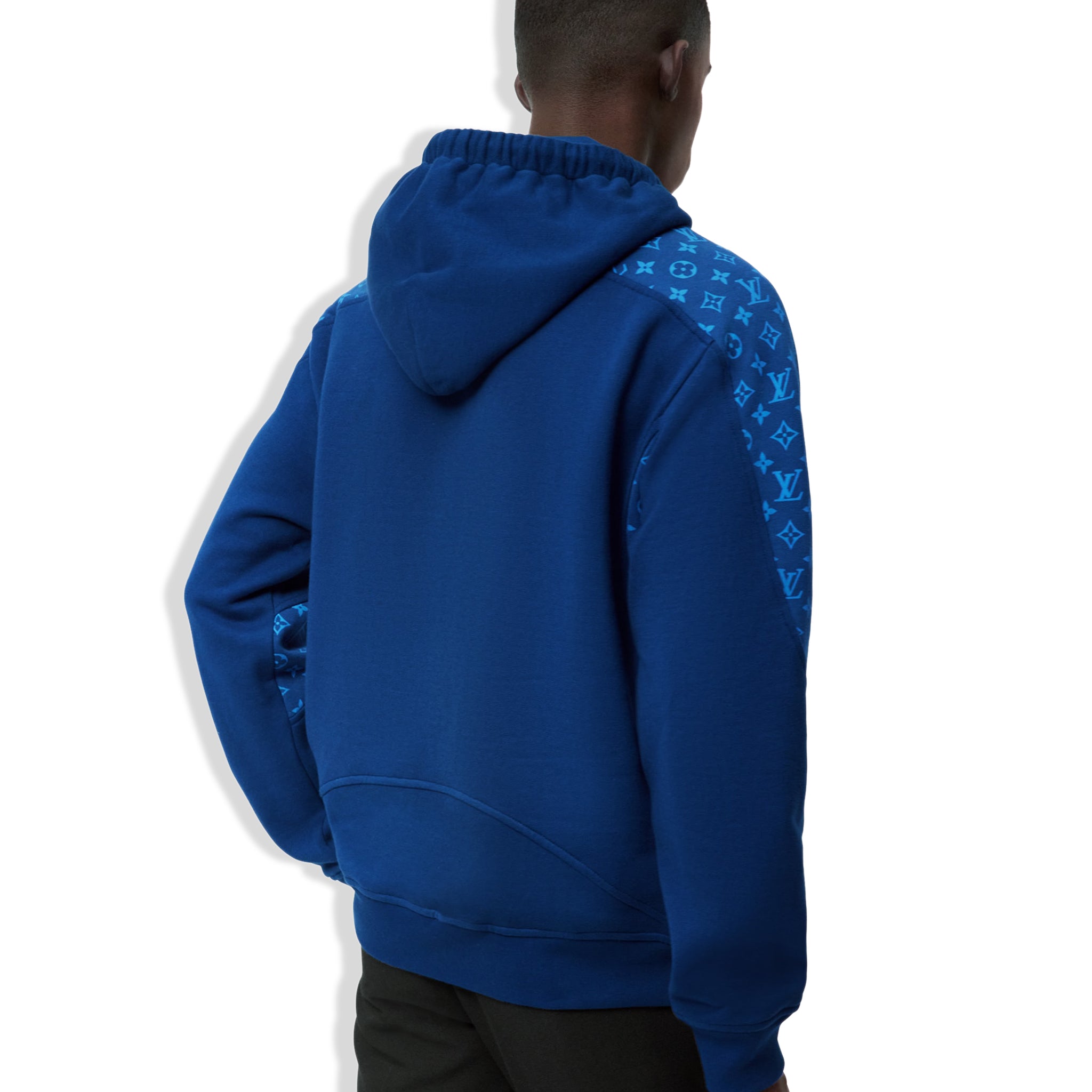 Image of Louis Vuitton LV Monogram Circle Cut Blue Hoodie
