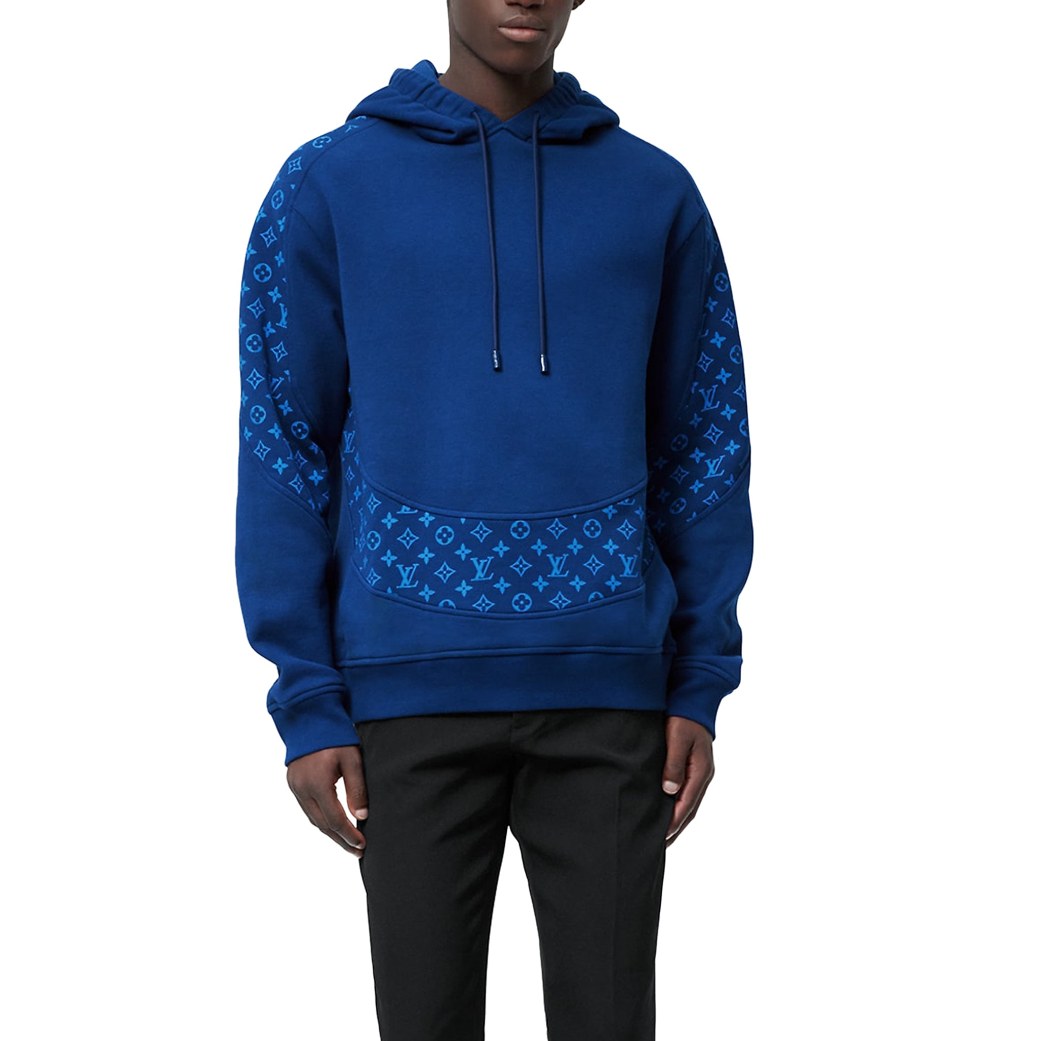 Image of Louis Vuitton LV Monogram Circle Cut Blue Hoodie