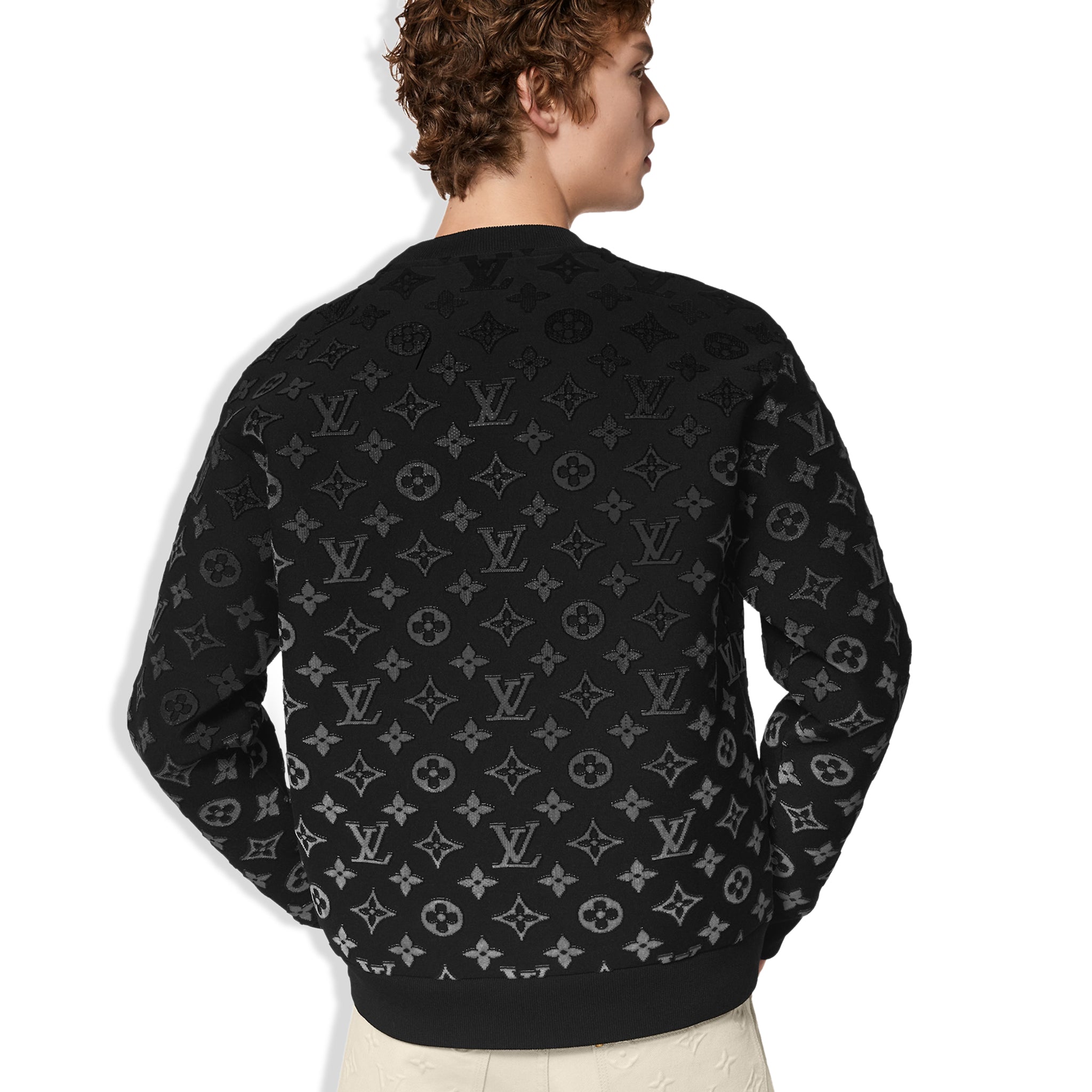 Image of Louis Vuitton LV Monogram Gradient Fil Coupe Black Sweatshirt