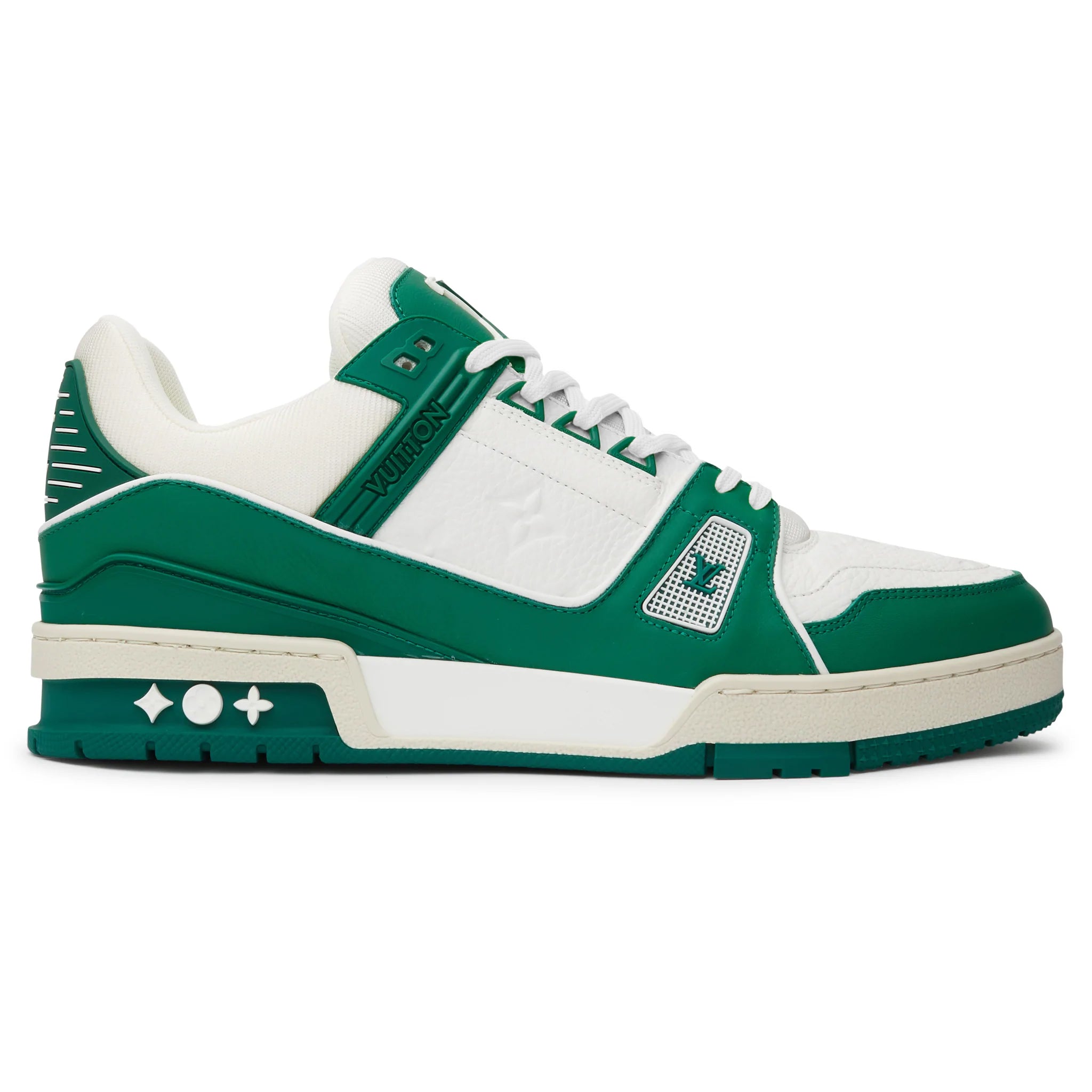 Louis Vuitton LV Trainer White Green Sneaker - UK 7.5 / Green