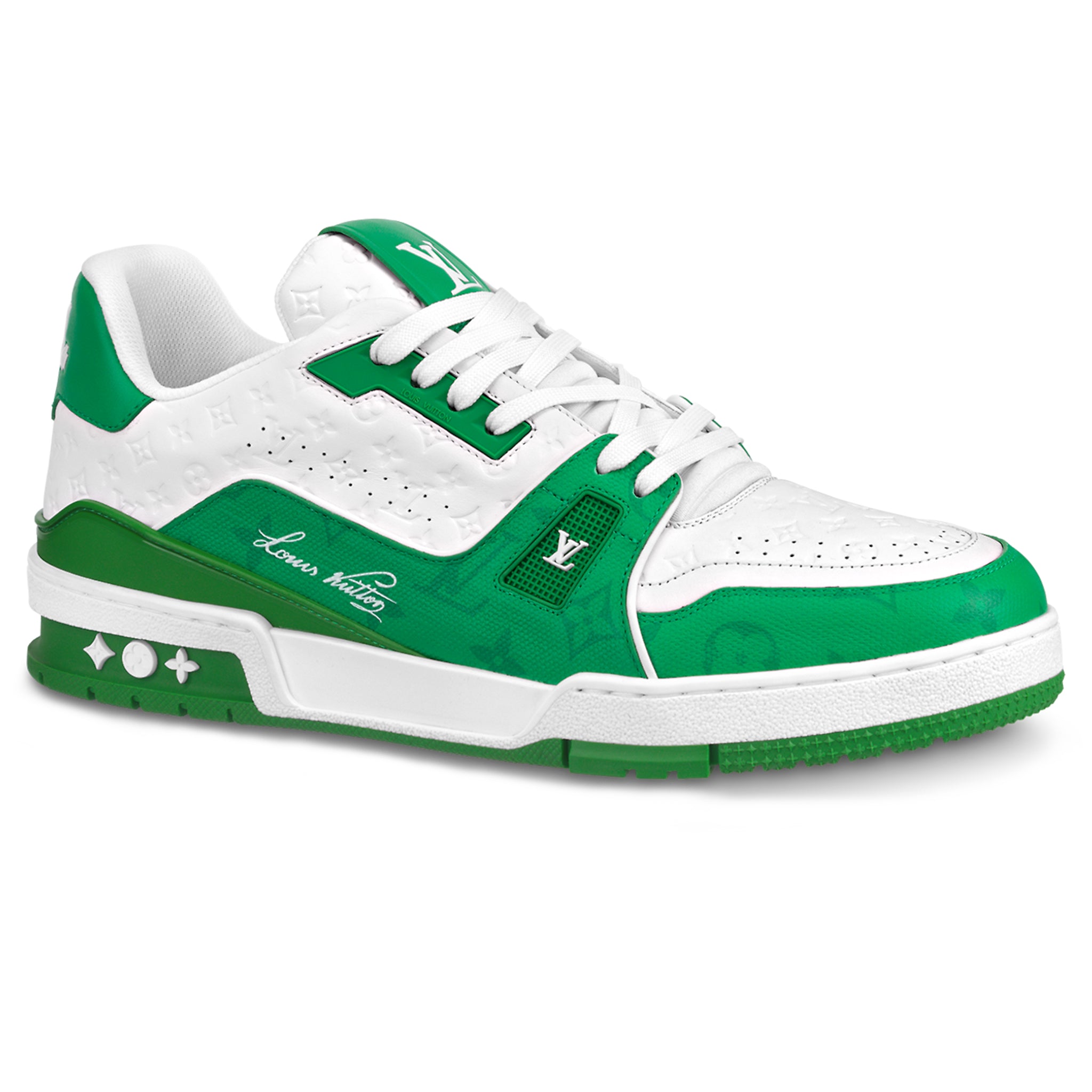 Louis Vuitton LV Trainer '54' White Green Sneaker - UK 7.5 / Green