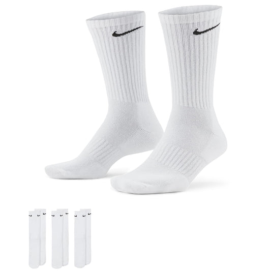 Nike Everyday Cushioned Training White Crew Socks 3 Pairs Crepsocker Front
