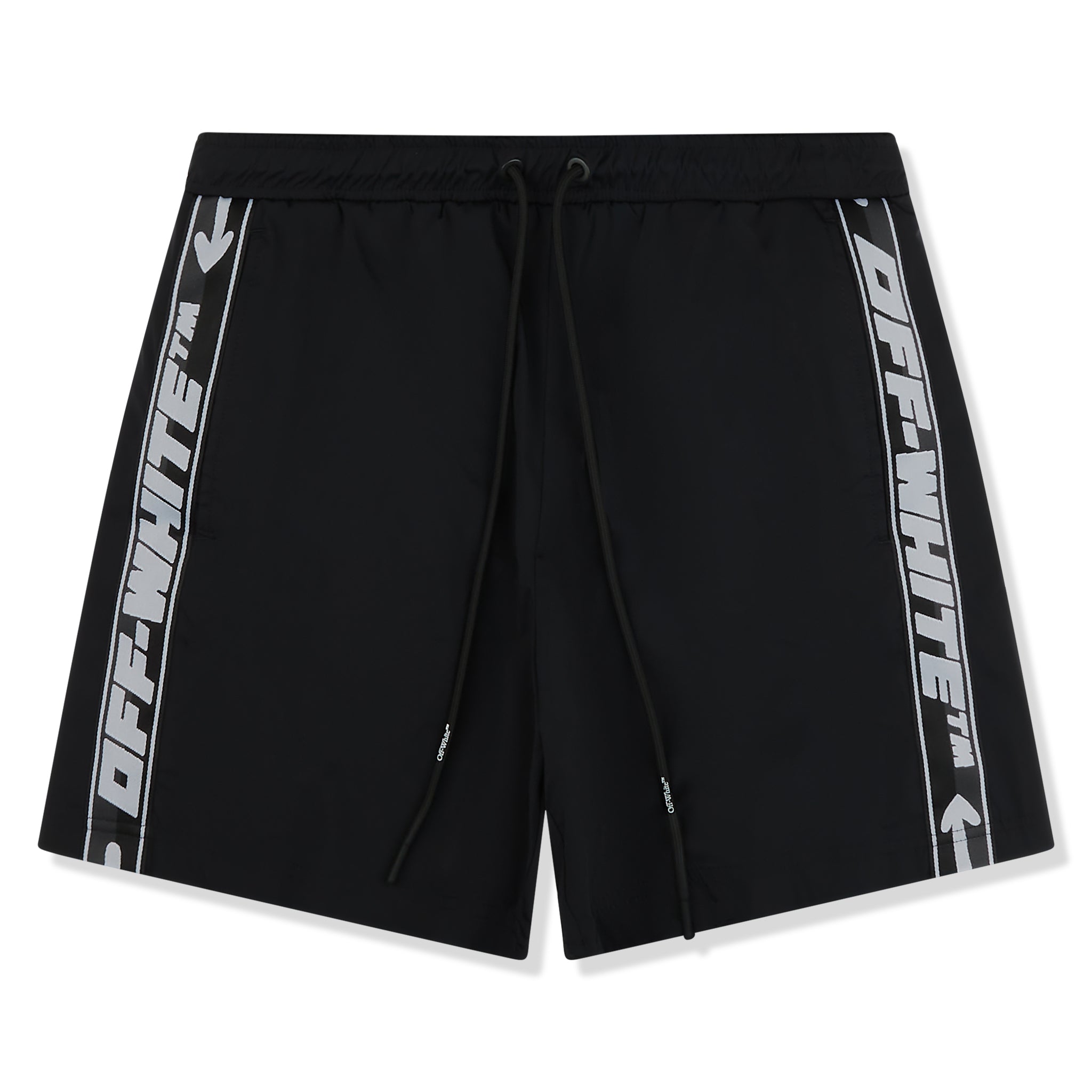 Image of Off-White Nylon Tape Black Swim Shorts
