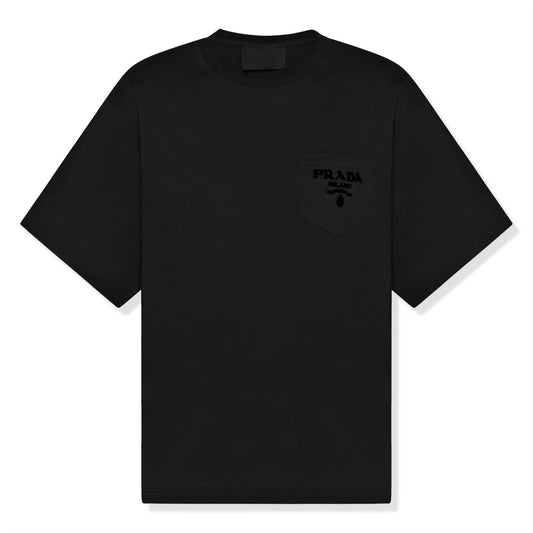 Prada Cotton Chest Logo Black T Shirt