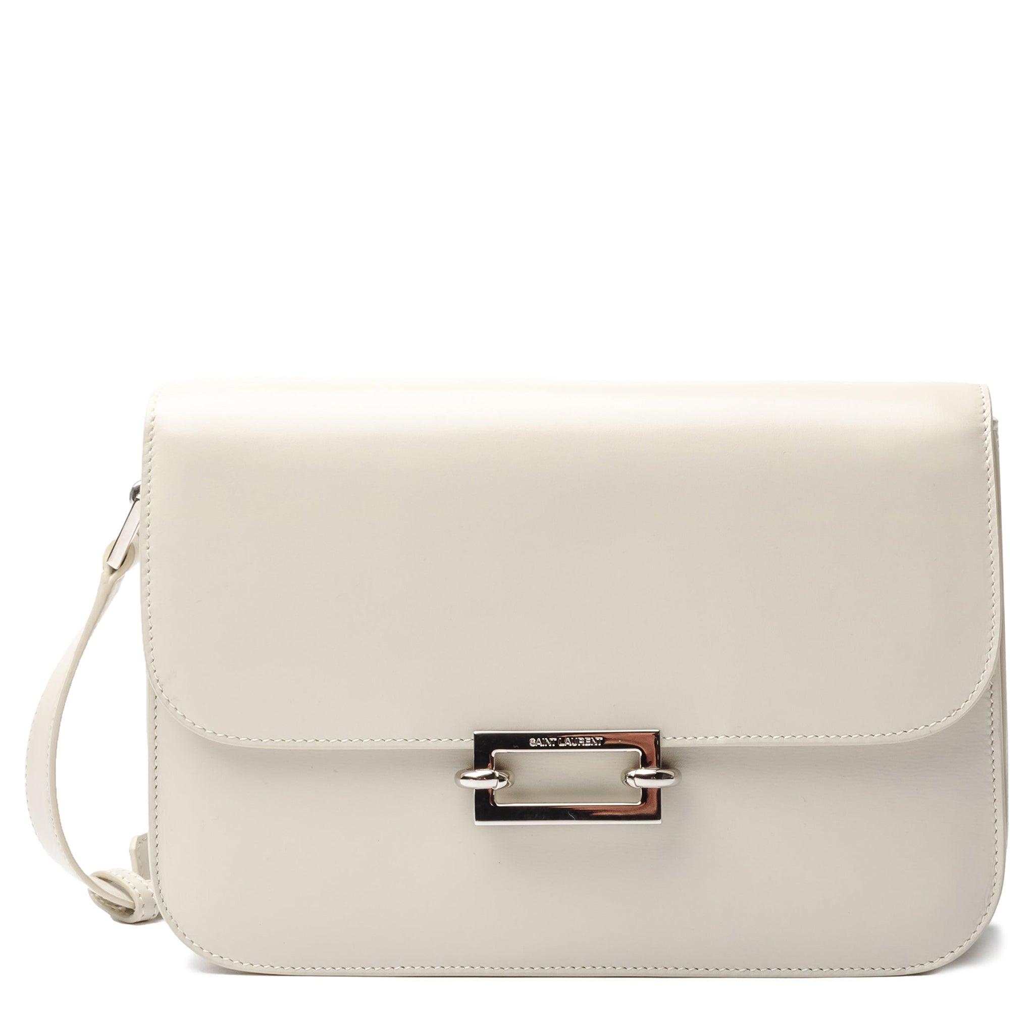 Image of Saint Laurent Le Mailon Leather White Satchel