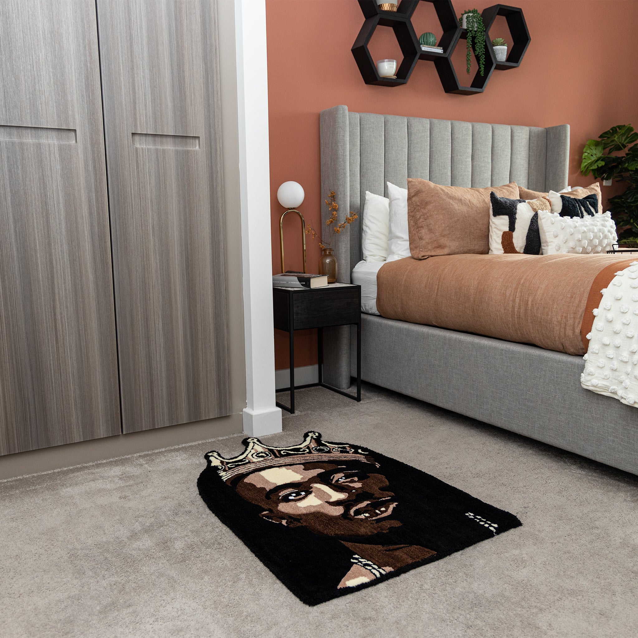 Image of Tupac Crowned Custom Handmade Rug