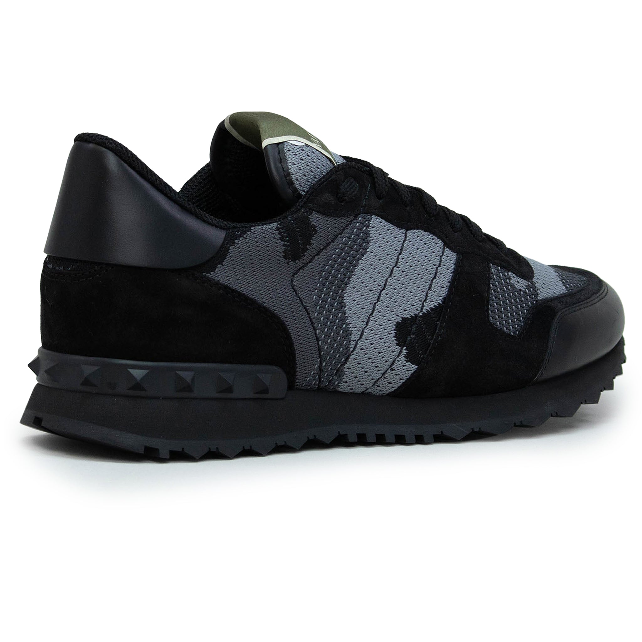 Image of Valentino Rockrunner Camouflage Black Mesh Sneaker