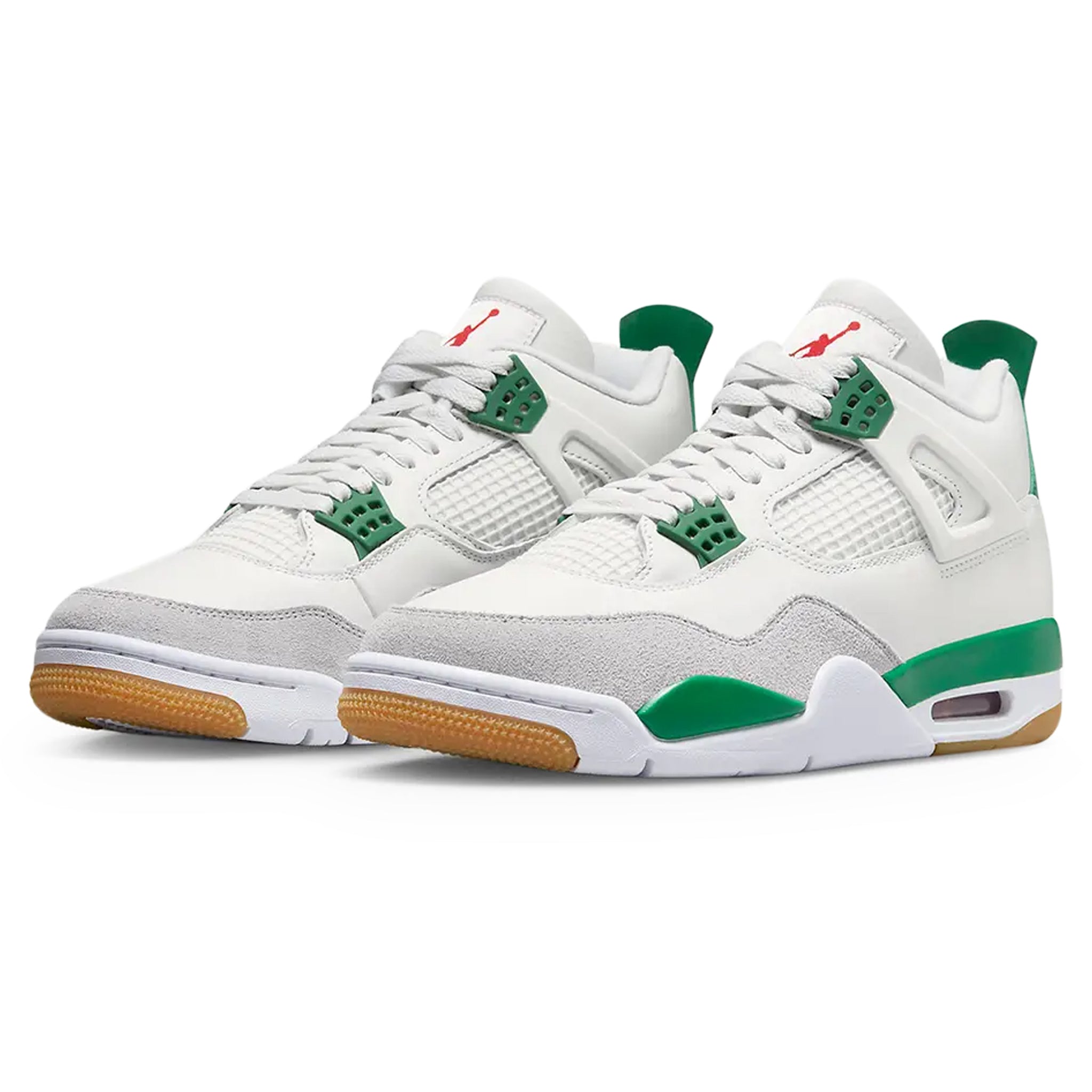 Front side view of Air Jordan 4 Retro SB Pine Green DR5415-103