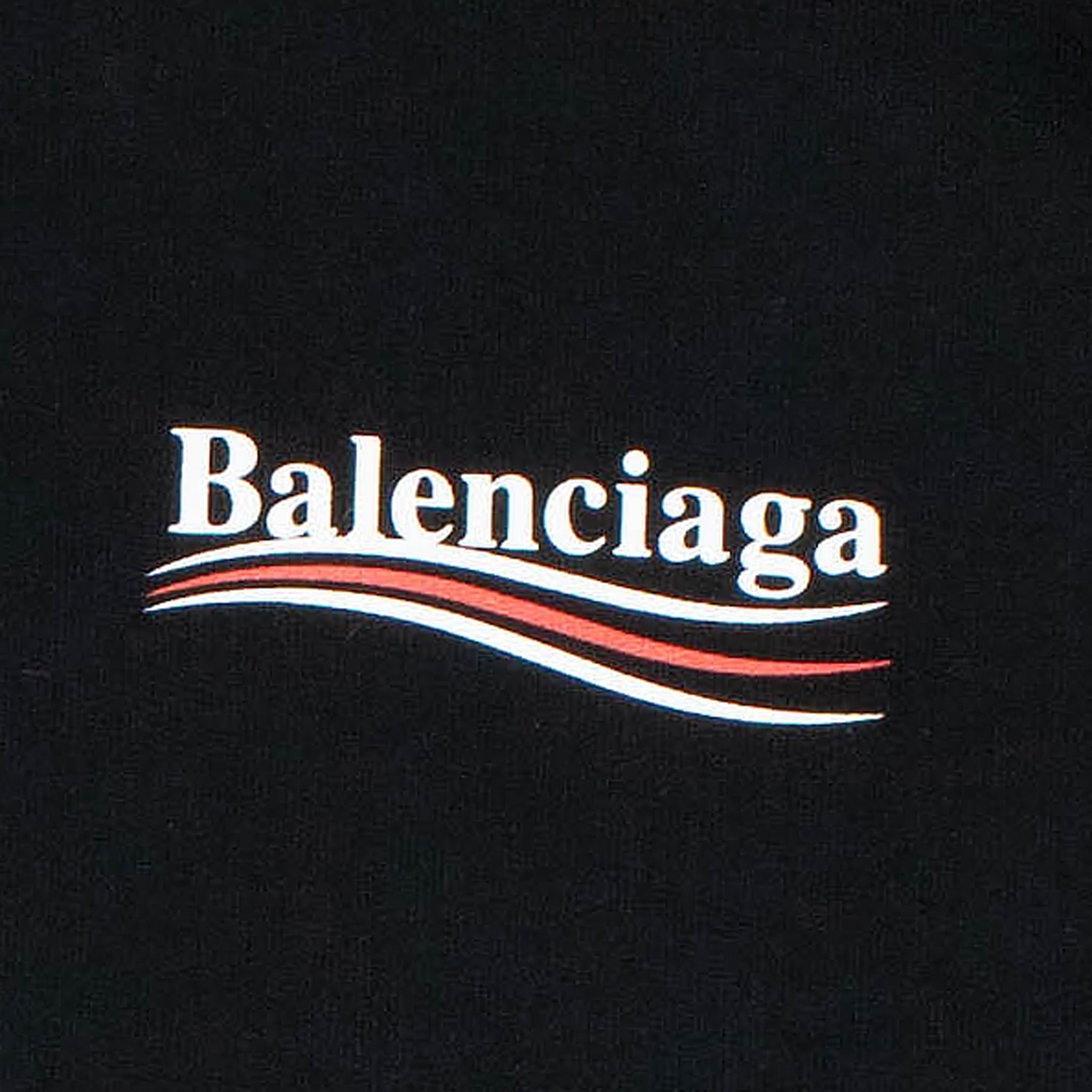 Image of Balenciaga Political Logo Hoodie Black