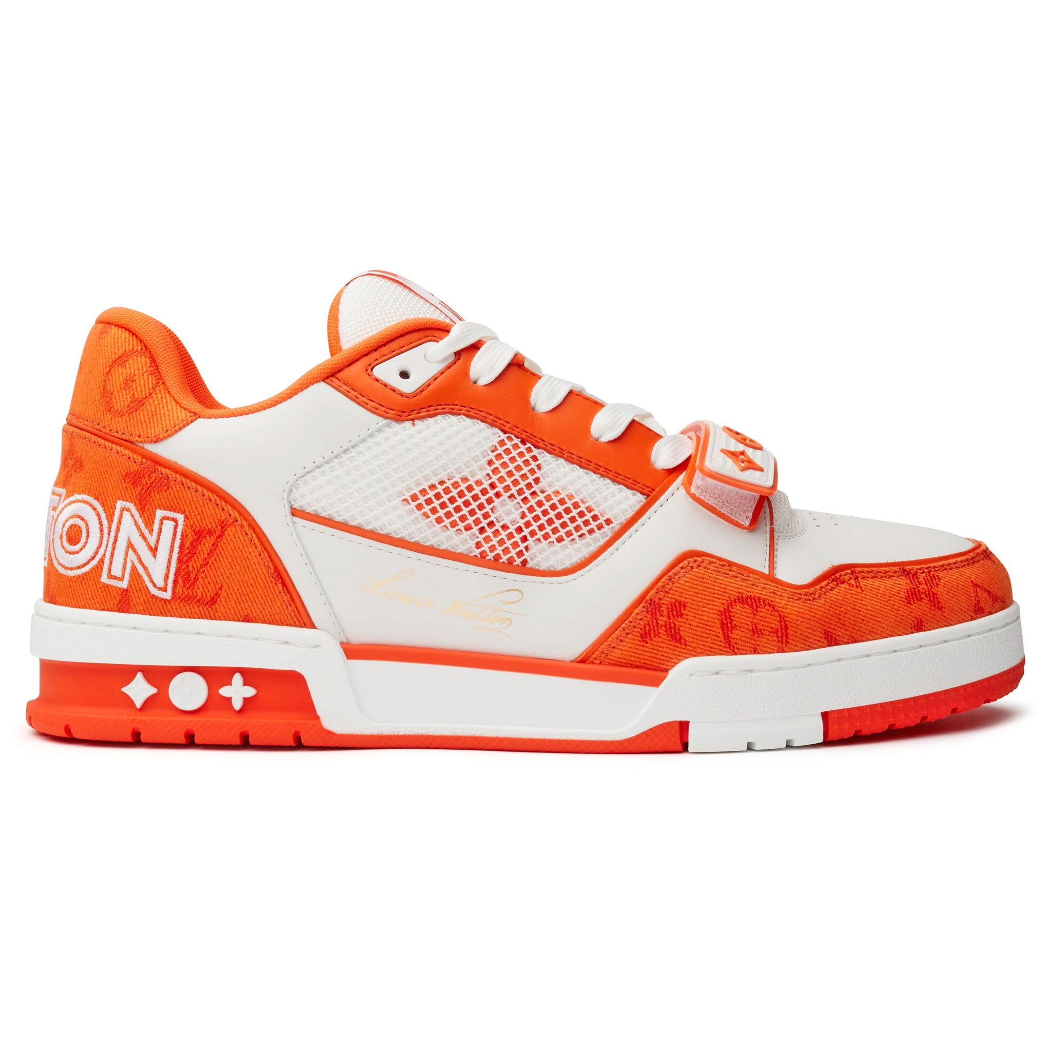 Image of Louis Vuitton LV Monogram Orange Denim Sneaker