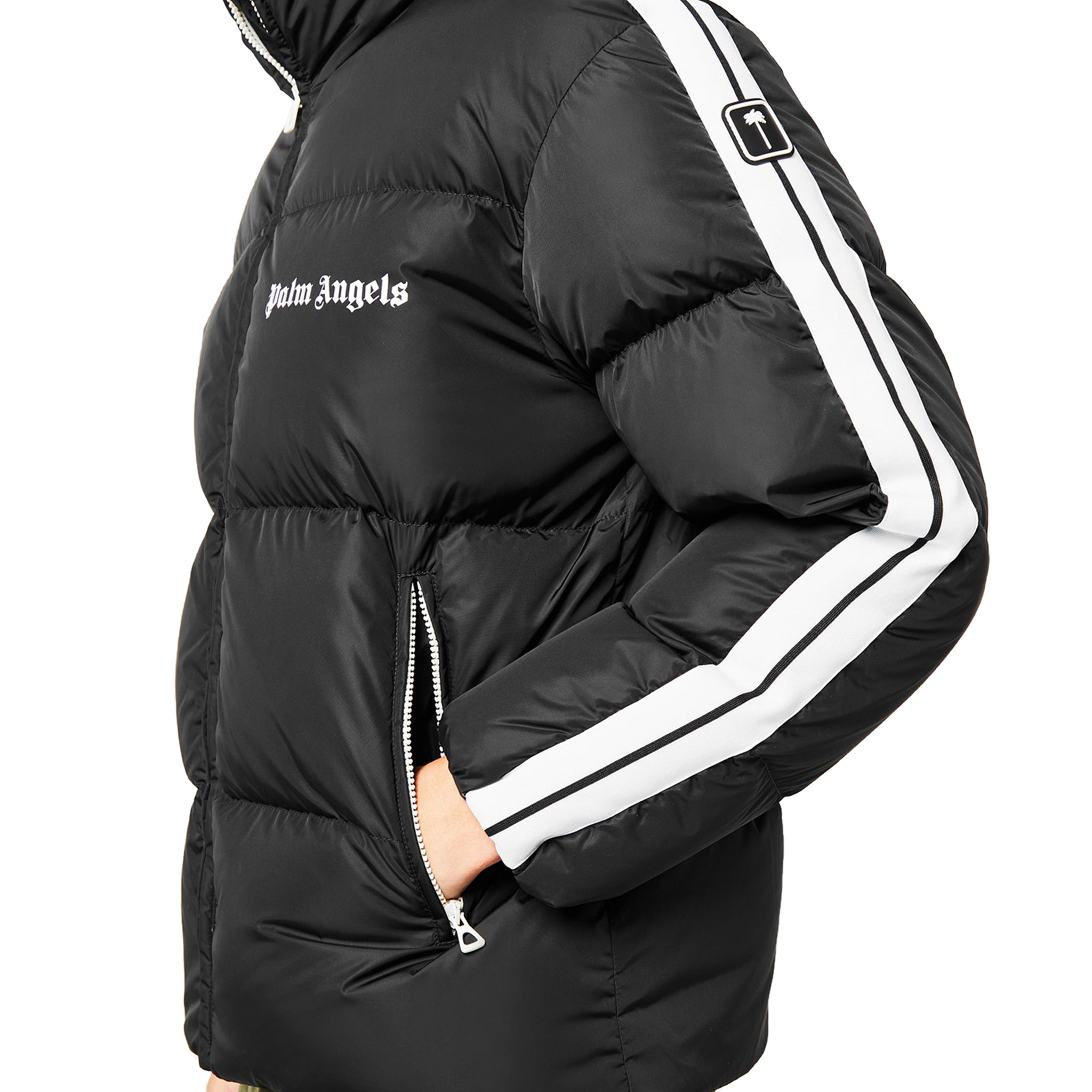 Image of Palm Angels Black Puffer Track Padded Jacket
