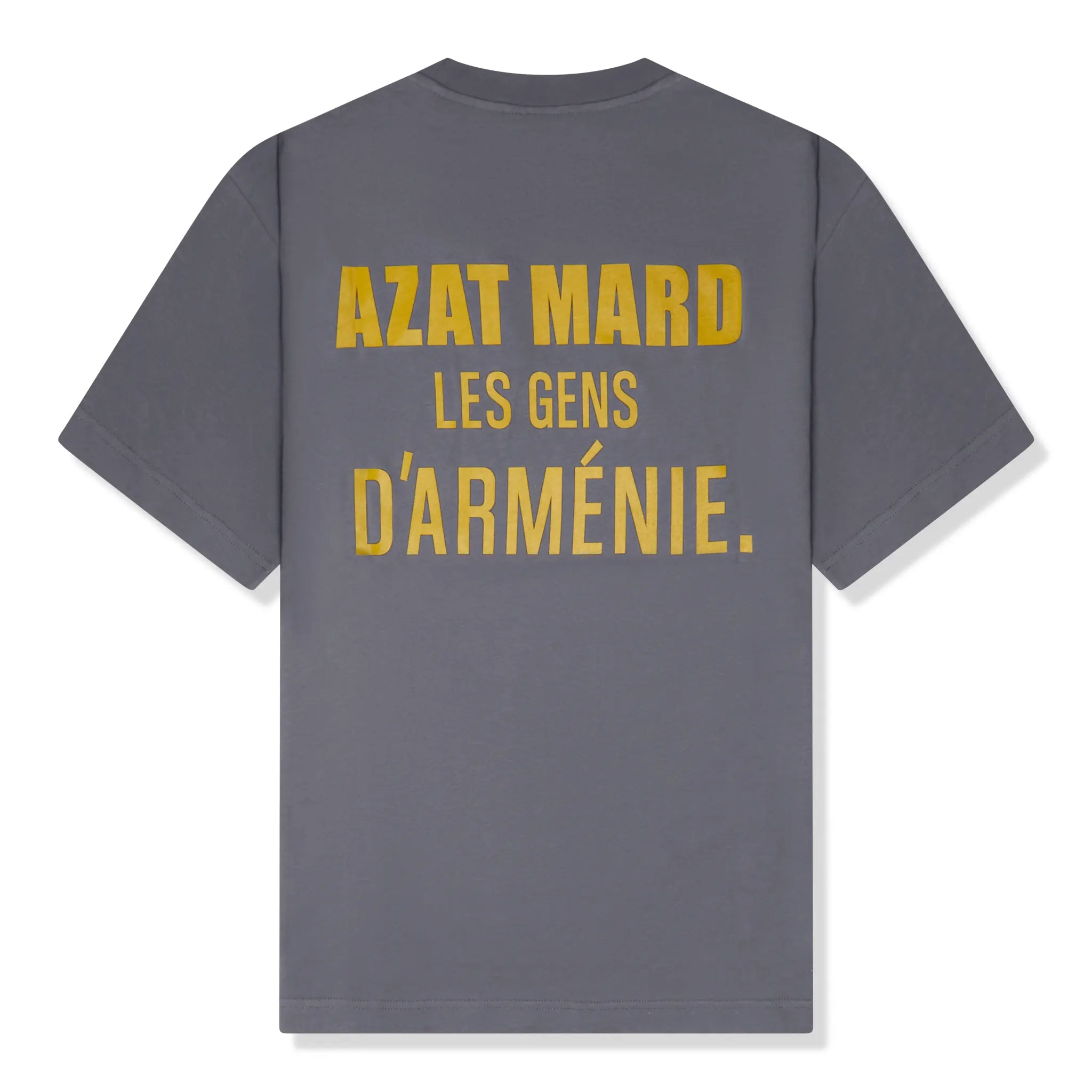 Back view of Azat Mard Les Gens T Shirt Charcoal